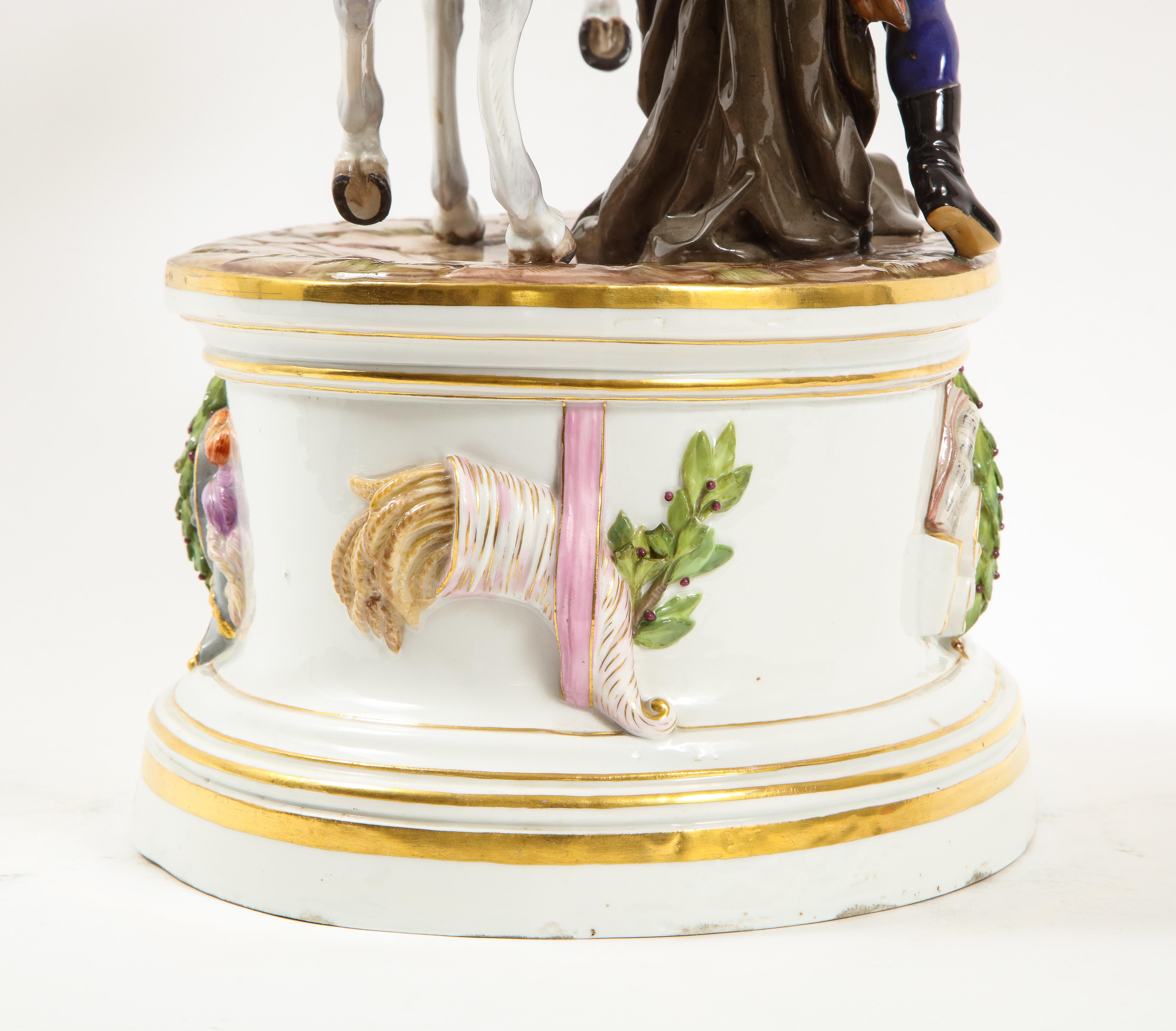 19th Century Meissen Group of Calvary General Mikhail Kutuzov with Aide de Camp In Good Condition For Sale In New York, NY