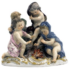 19th Century Meissen Grouping of the Four Seasons