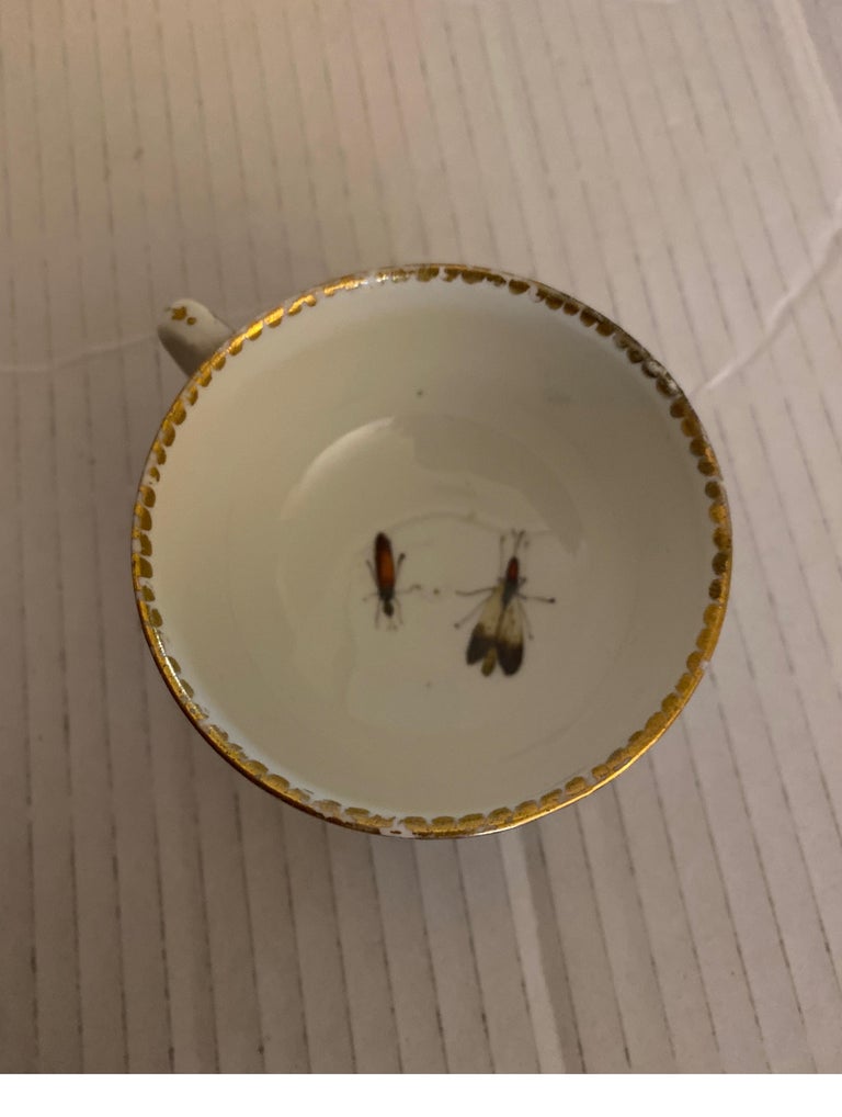 19th Century Meissen Hand Painted Cup and Saucer In Good Condition For Sale In Lambertville, NJ