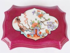 19th Century Meissen Kakiemon Plum Ground Match Box