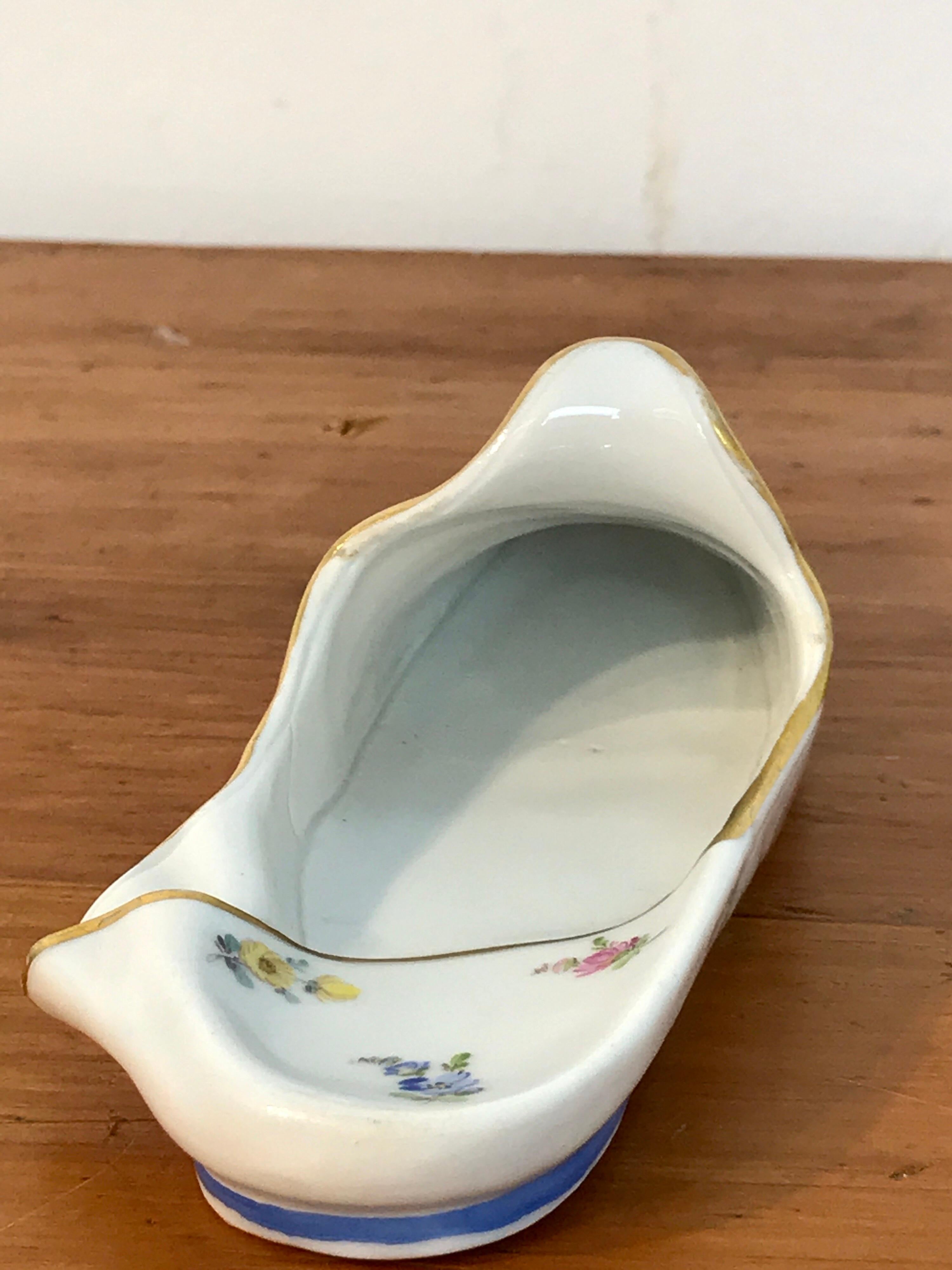 Hand-Painted 19th Century Meissen Model of a Slipper For Sale