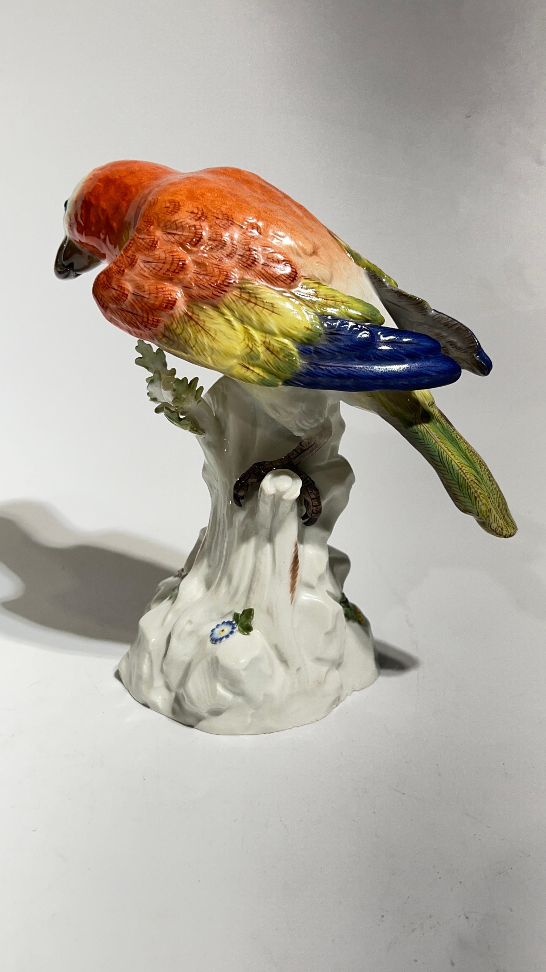 19th Century Meissen Parrot Figurine For Sale 5