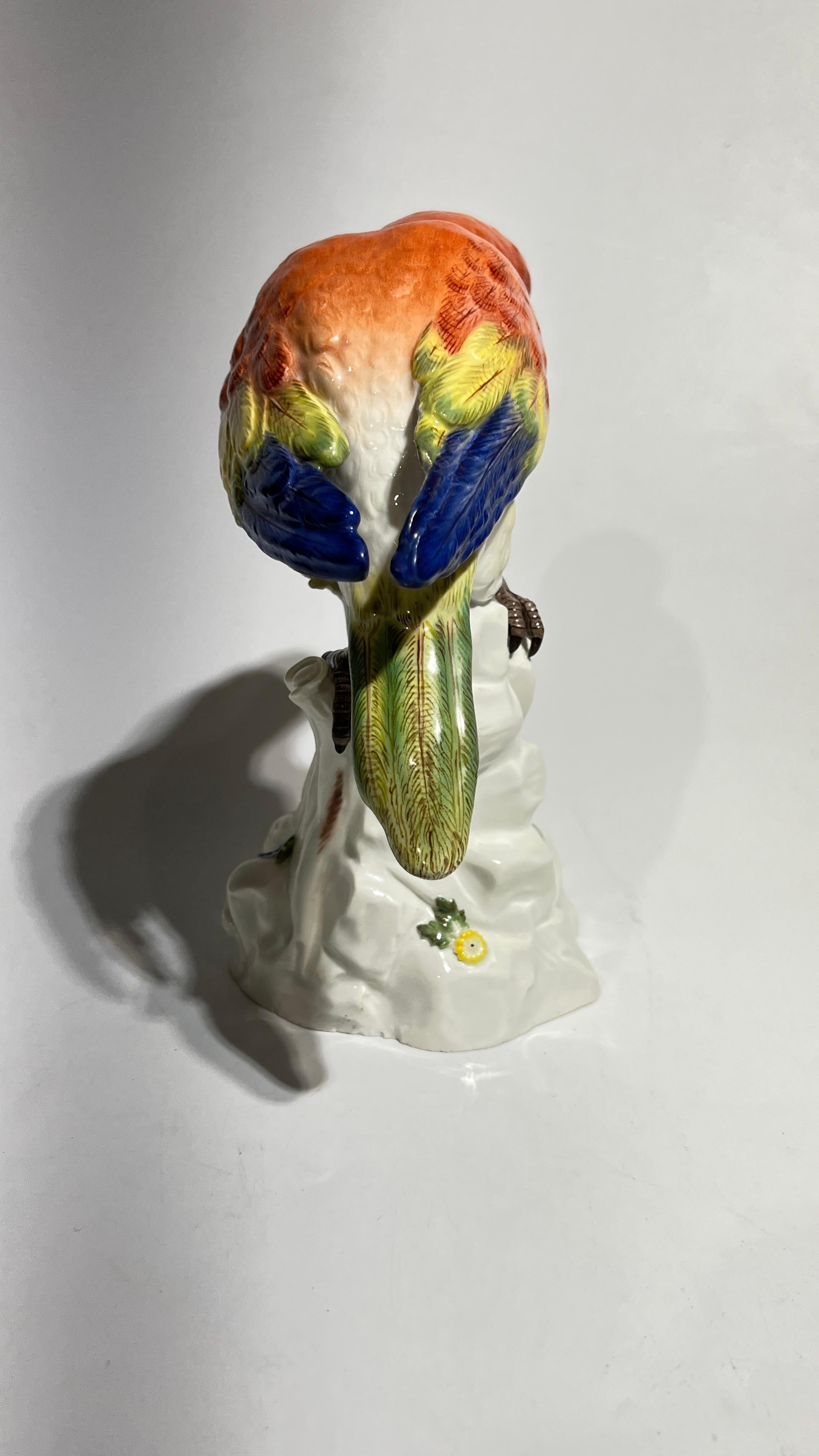 19th Century Meissen Parrot Figurine For Sale 4