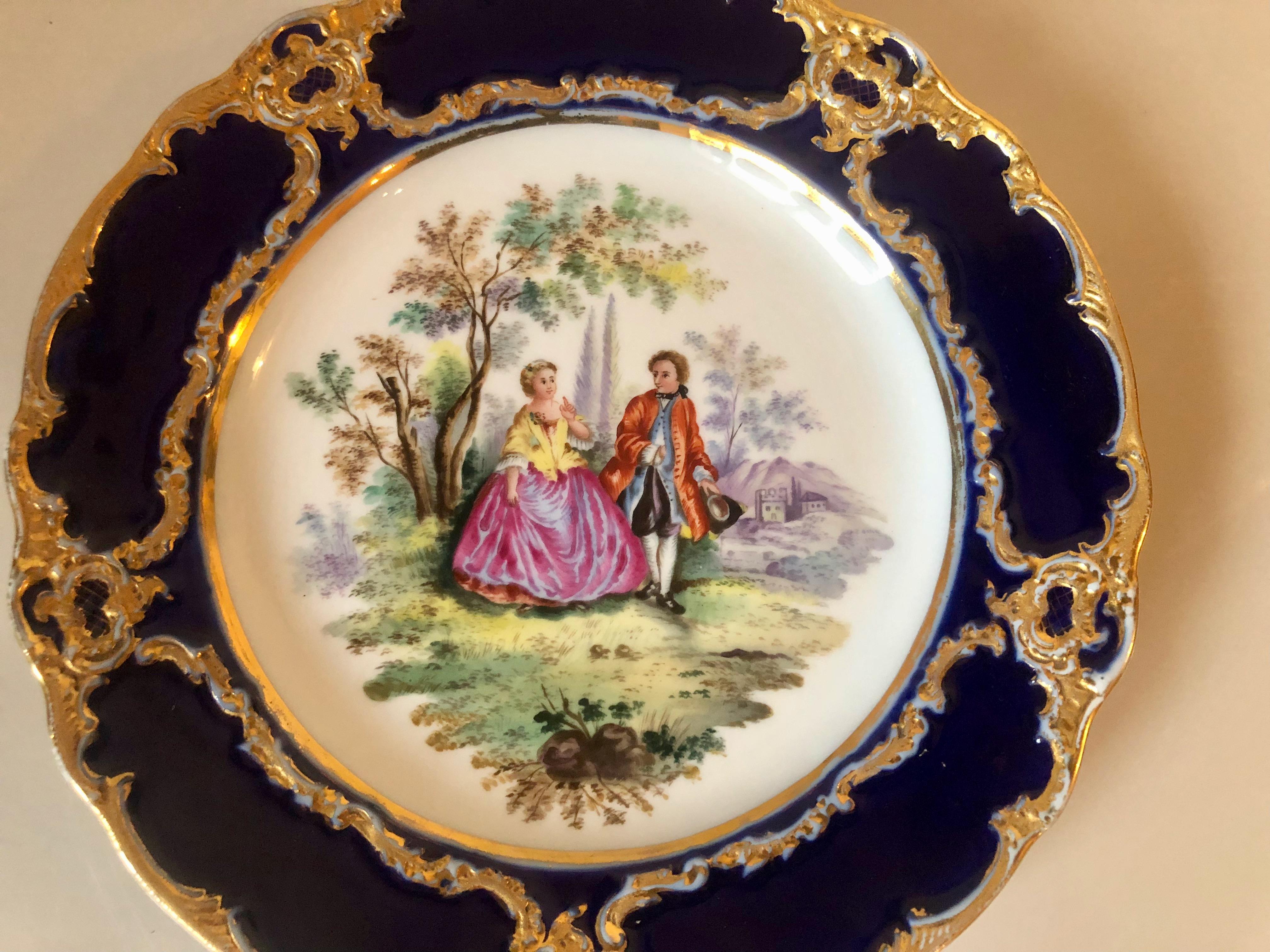Romantic 19th Century Meissen Plate, Germany