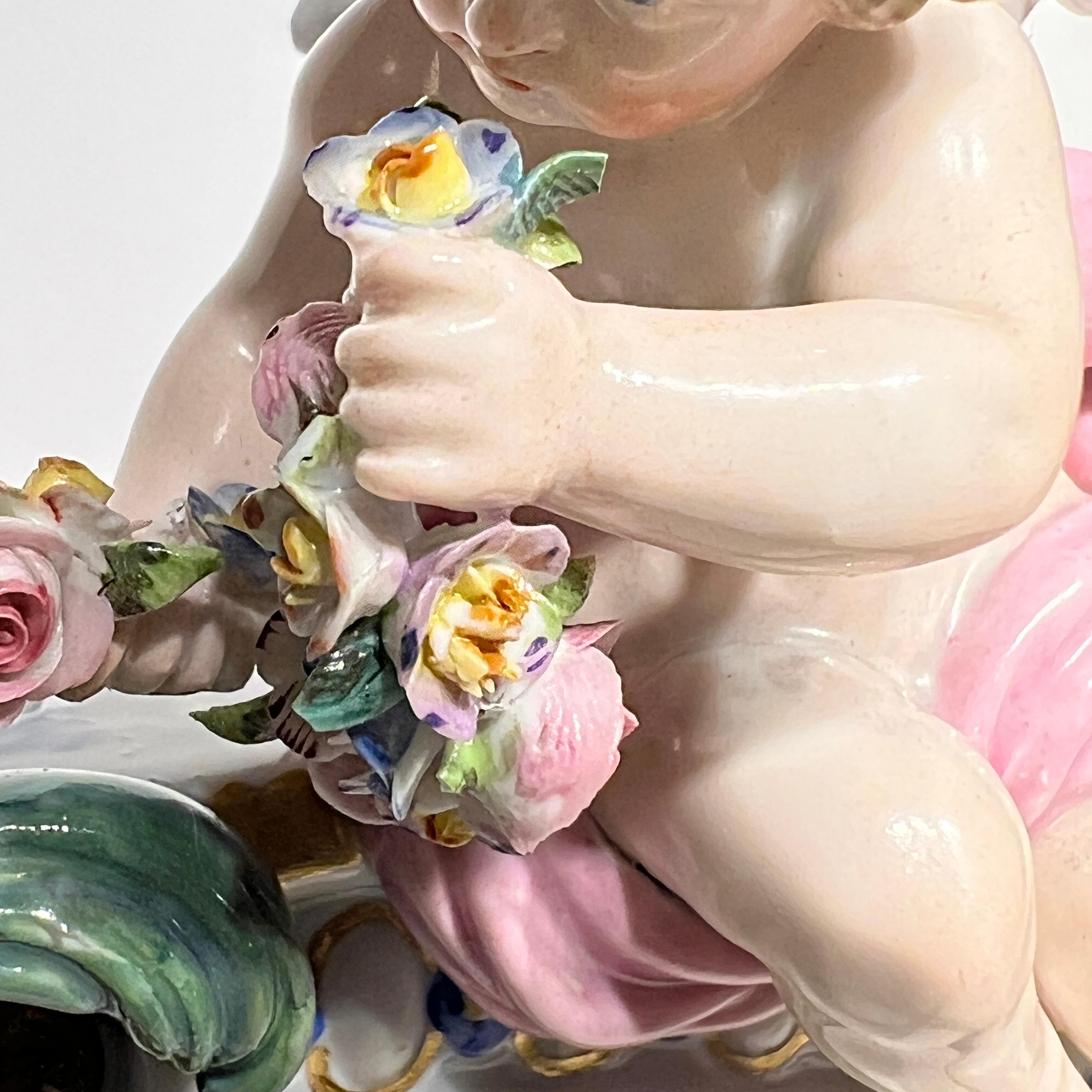 19th Century Meissen Porcelain Boudoir Mirror 10
