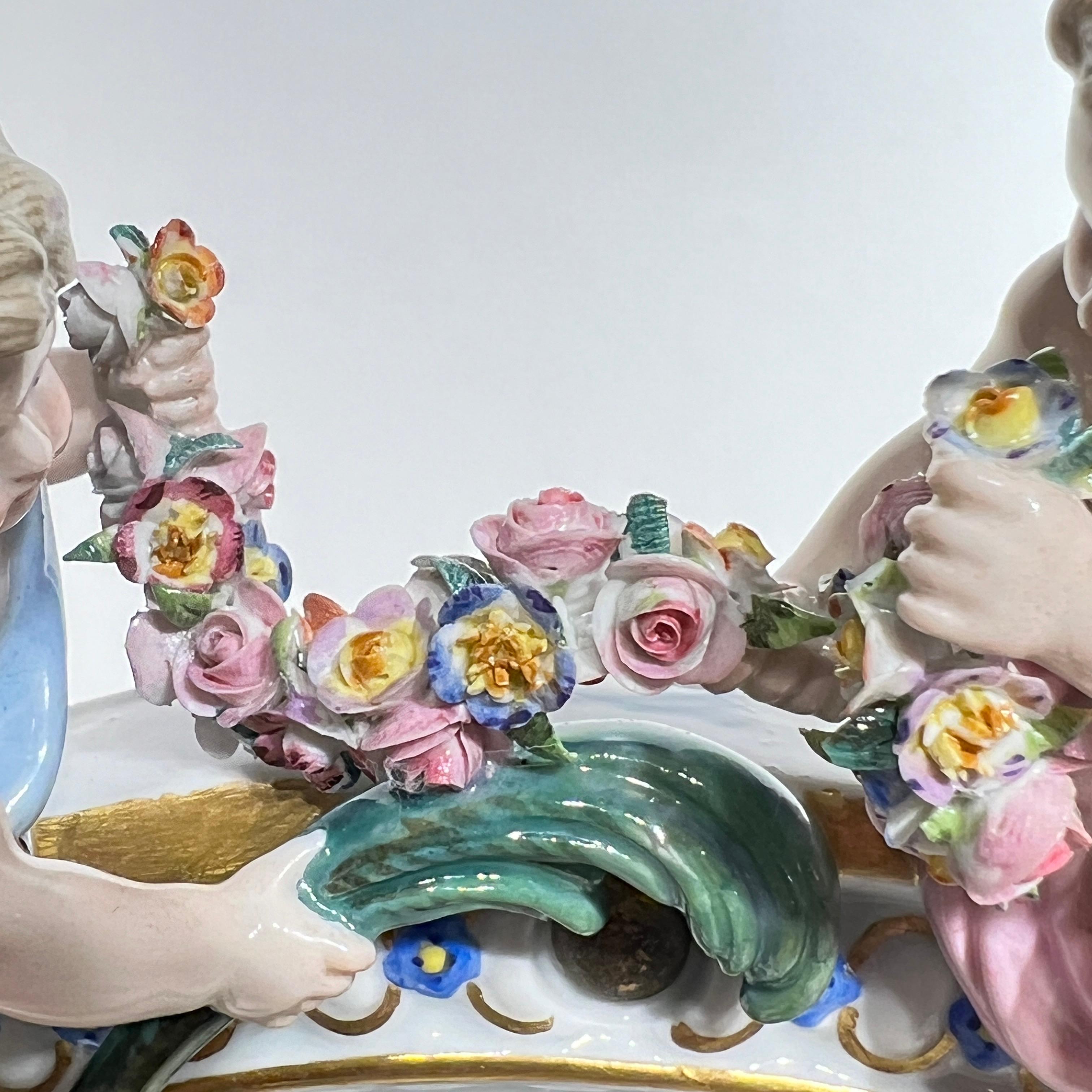 19th Century Meissen Porcelain Boudoir Mirror 11