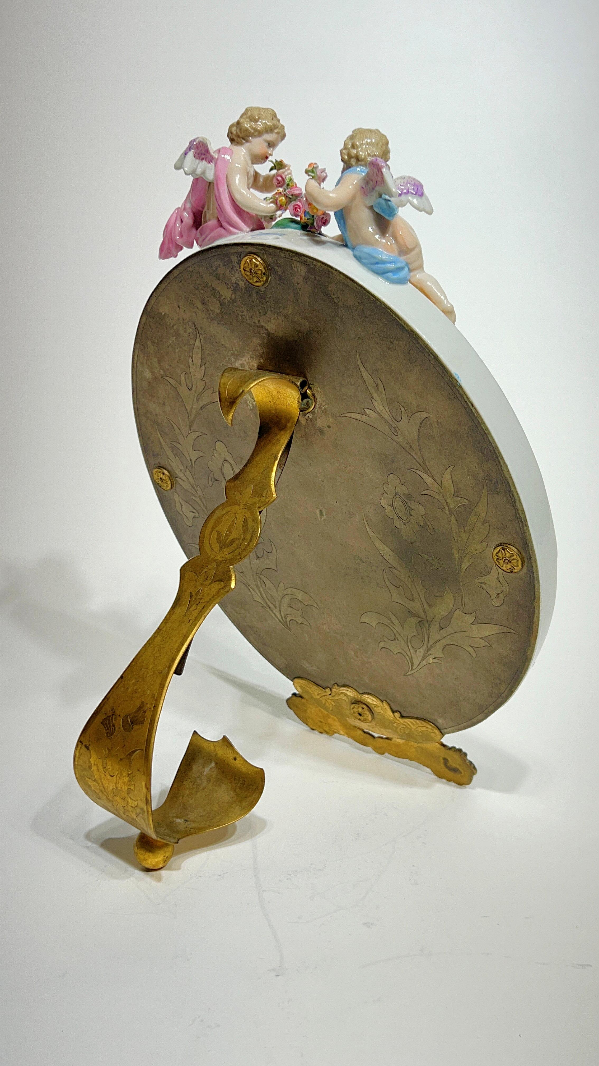 19th Century Meissen Porcelain Boudoir Mirror In Good Condition In New York, NY