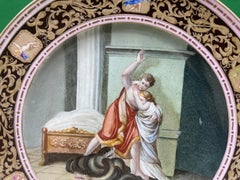 Meissener Porzellan-Vitrinenplatte aus dem 19. Jahrhundert, handbemalt, Deutschland