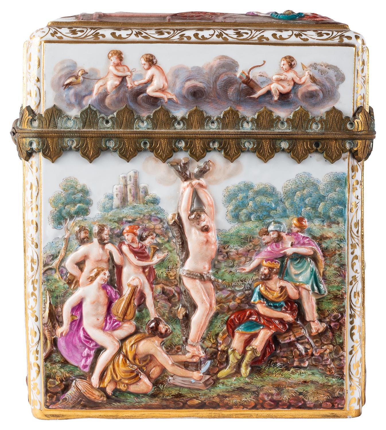 Neoclassical 19th Century Meissen Porcelain Casket For Sale