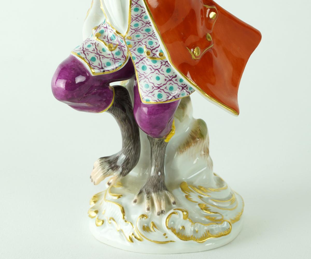 19th Century Meissen Porcelain Four-Piece Monkey Orchestra 11