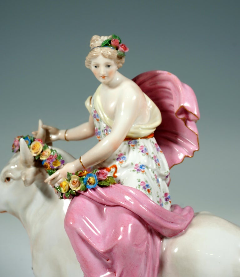 19th Century Meissen Porcelain Group 'Europe On The Bull', By C. G. Juechtzer For Sale 1