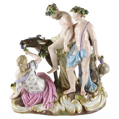 19th Century Meissen Porcelain Group of 'Silenus + Ass'