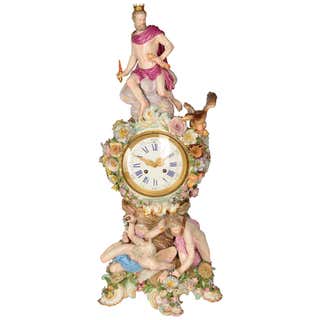 Meissen Gorgeous Table or Mantle Clock circa 1870 at 1stDibs