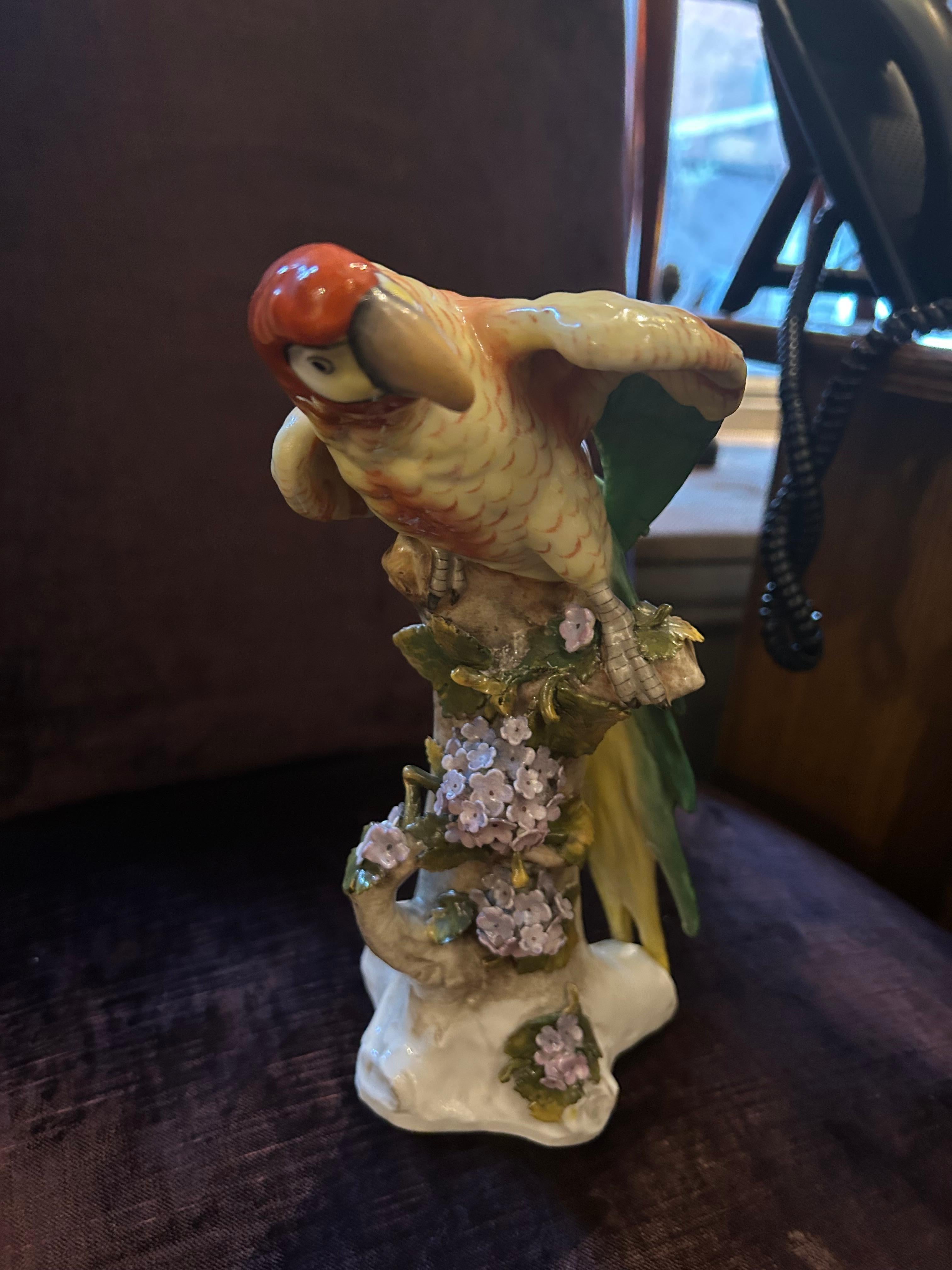 19th Century Meissen Porcelain Parrot In Excellent Condition For Sale In Dublin 8, IE