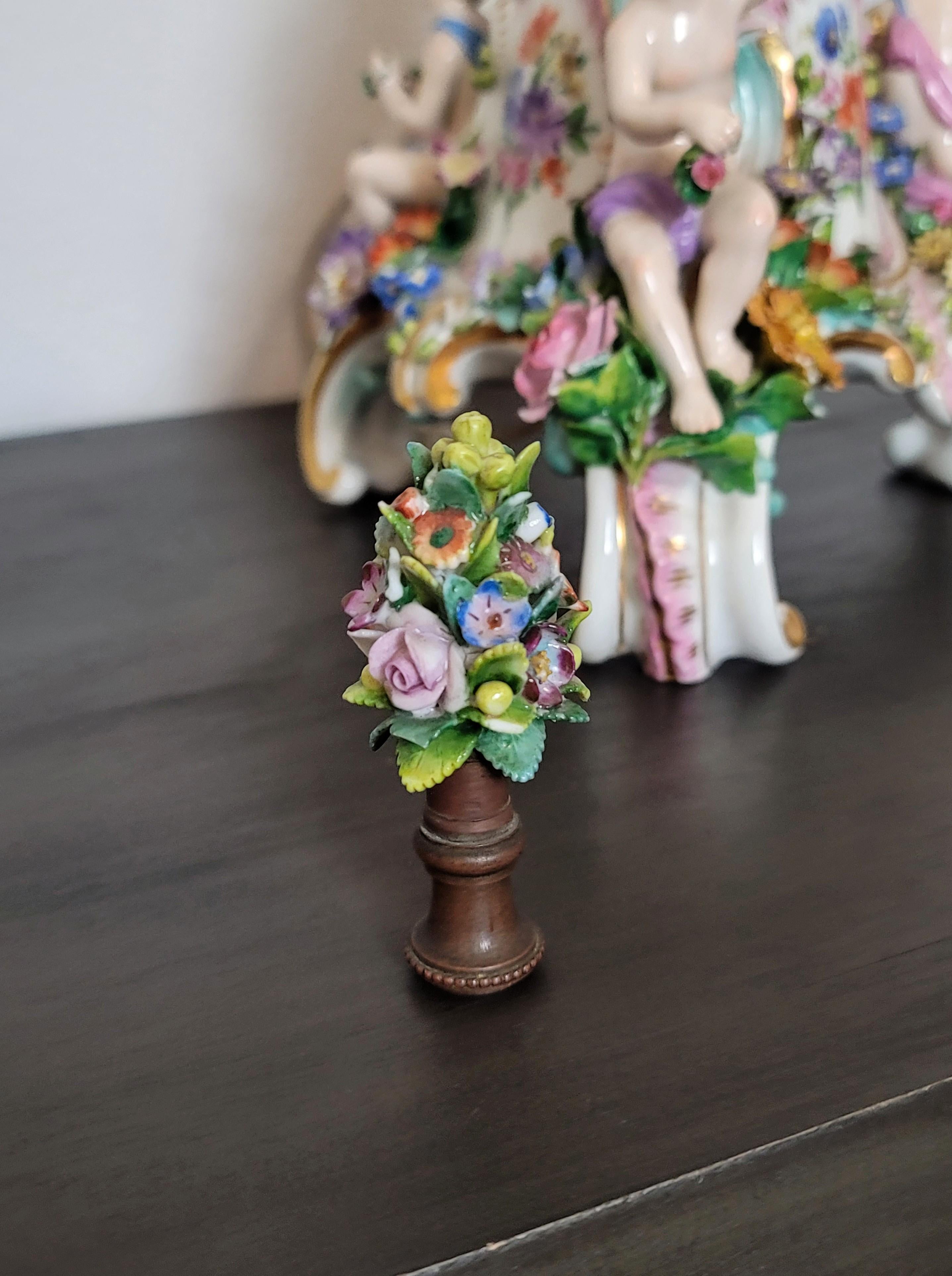 19th Century Meissen Porcelain Rococo Style Candlestick Table Lamp For Sale 6