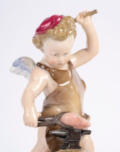 19th-Century Meissen Porcelain Sculpture Depicting A Blacksmith Of Love.