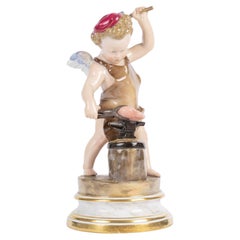 19th-Century Meissen Porcelain Sculpture Depicting A Blacksmith Of Love.