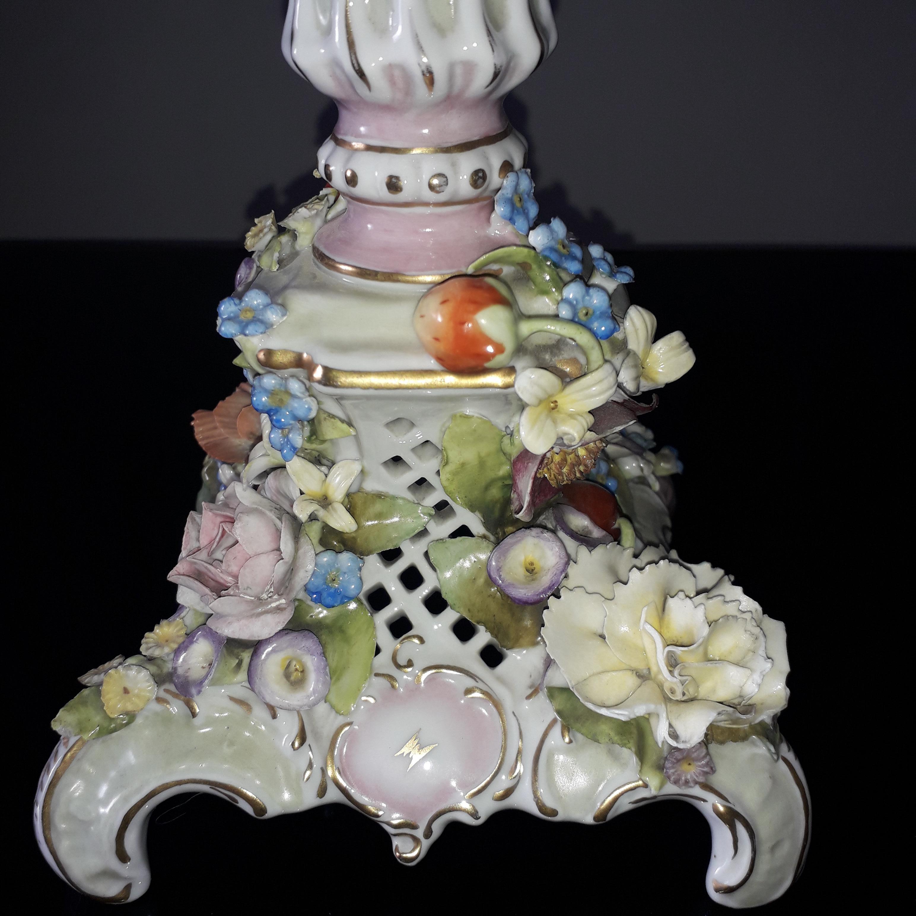 Hand-Painted 19th Century Meissen Porcelain Table Centre For Sale