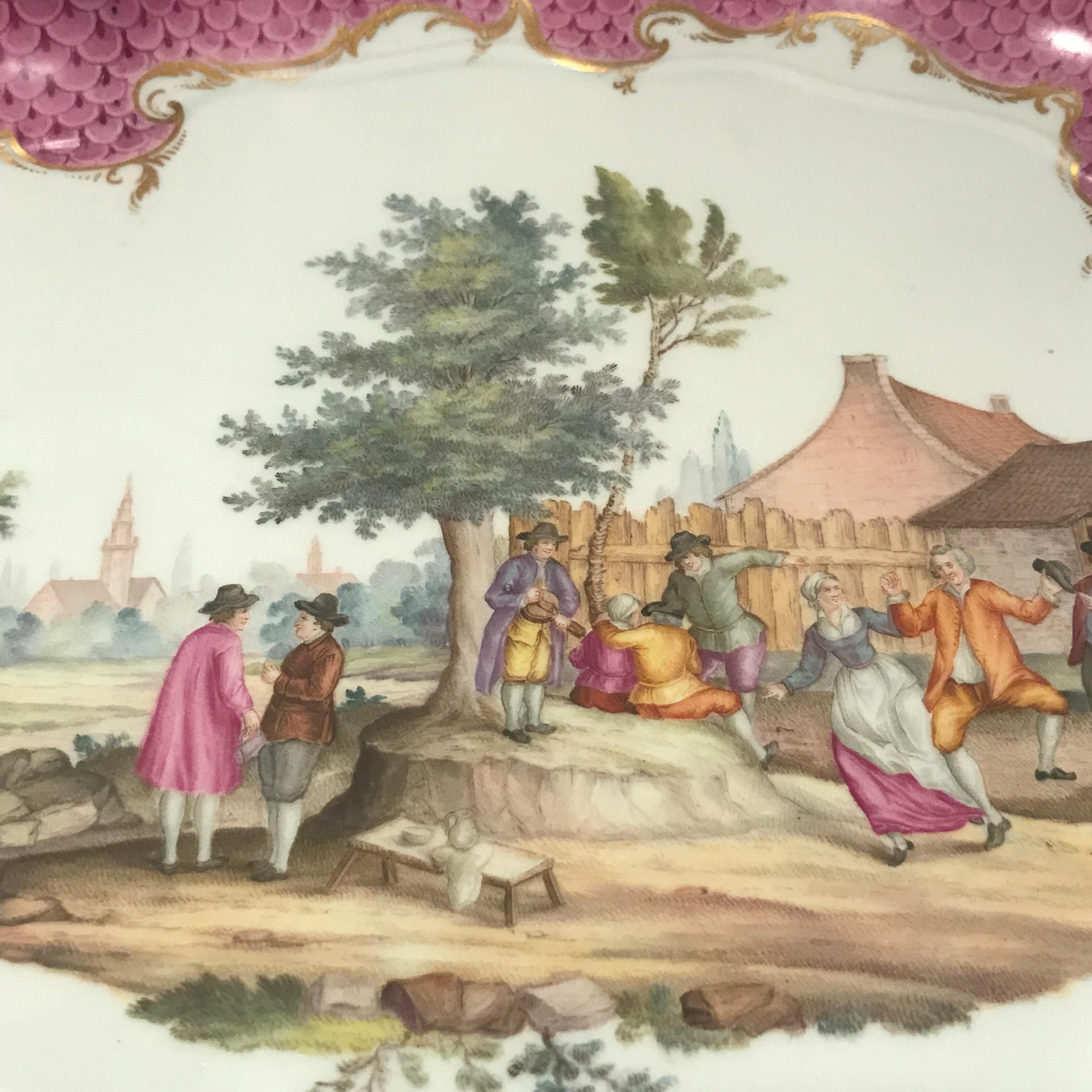 19th Century Meissen Porcelain Tray In Excellent Condition In Washington Crossing, PA