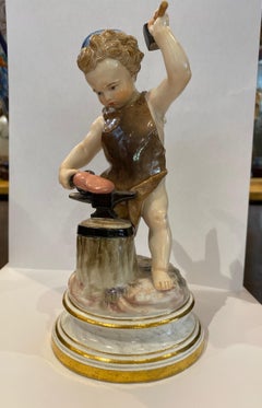 19th Century Meissen Putti Blacksmith