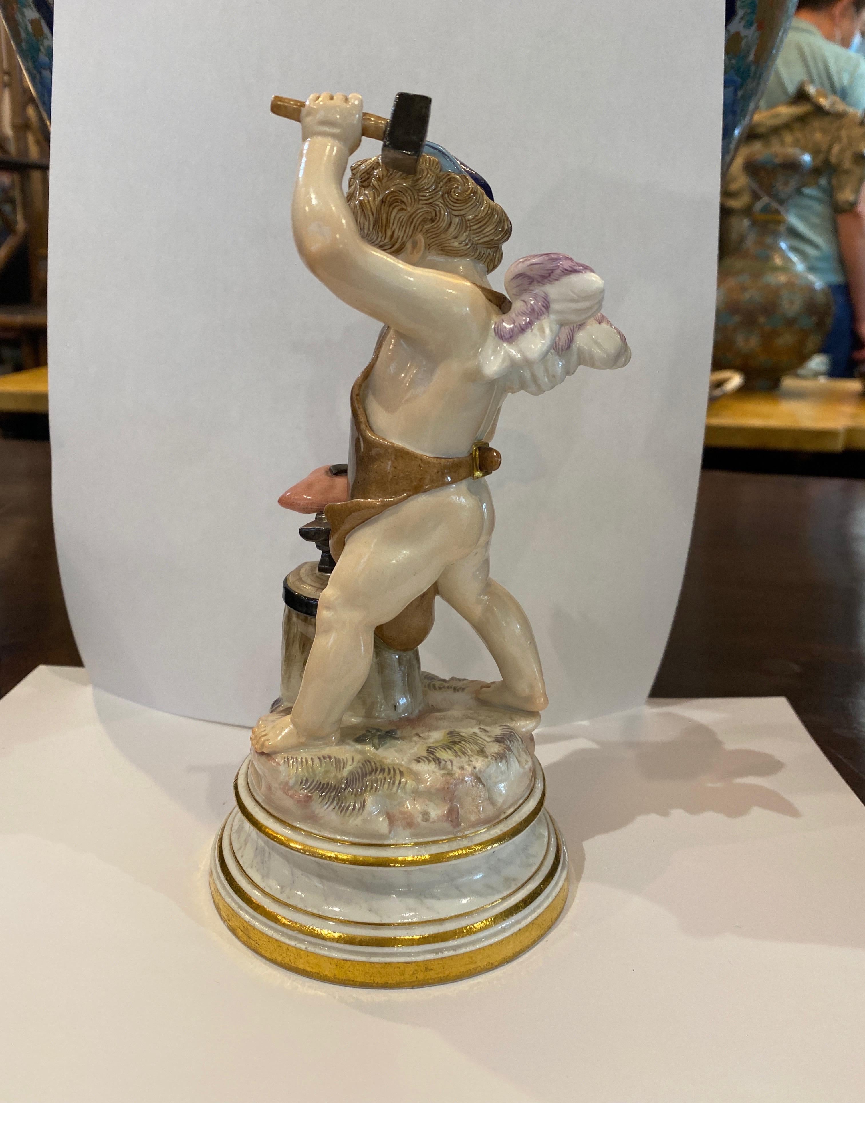 Mid-19th Century 19th Century Meissen Putti Blacksmith