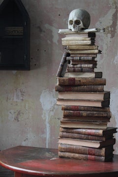 19th Century Memento Mori Carved Skull & Cross Bones