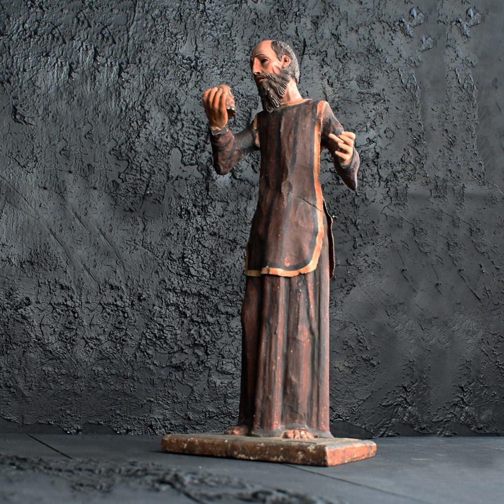 19th Century Memento Mori Glass Eyed Santos Figure For Sale at 1stDibs