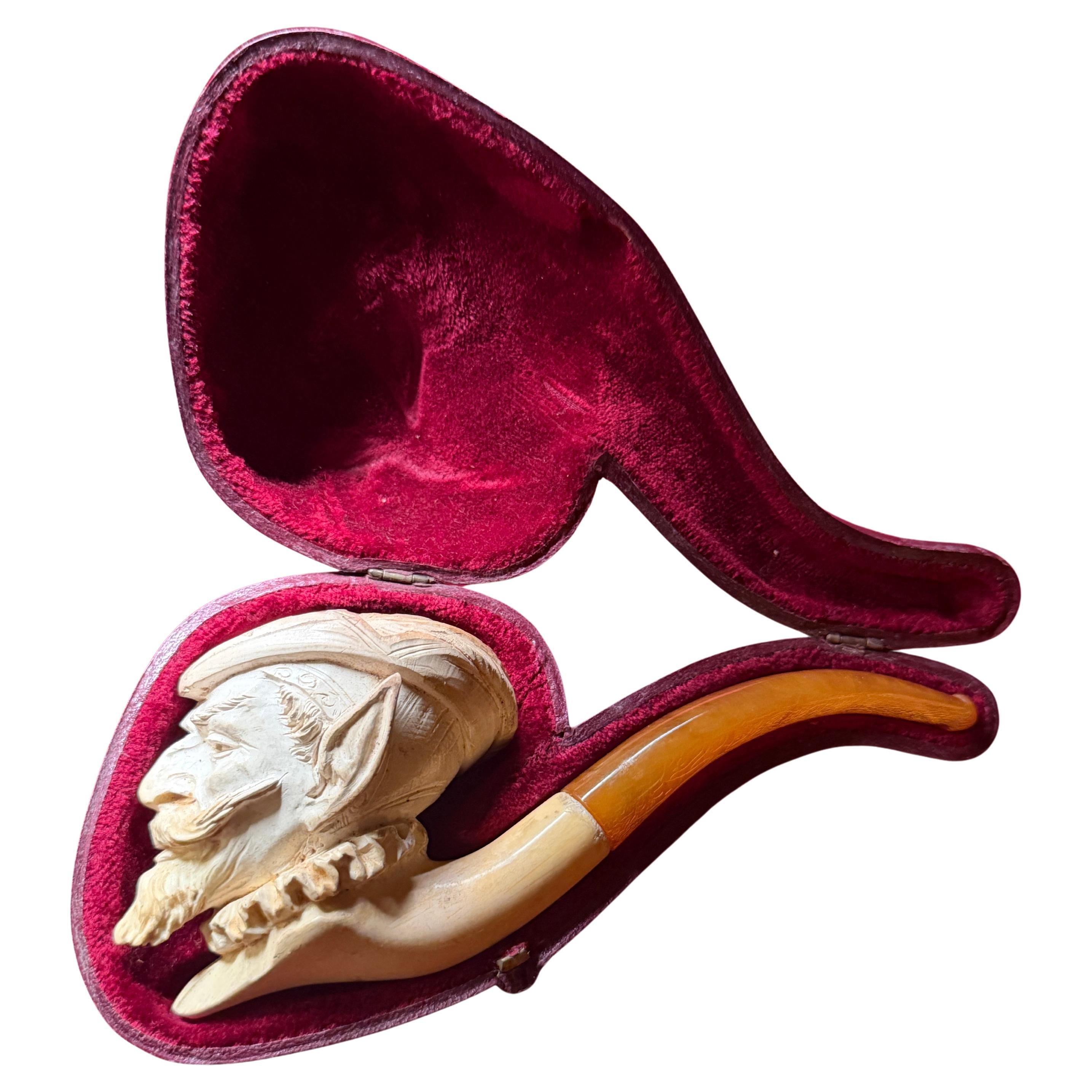 19th Century Mephistopheles Devil Meerschaum Pipe For Sale