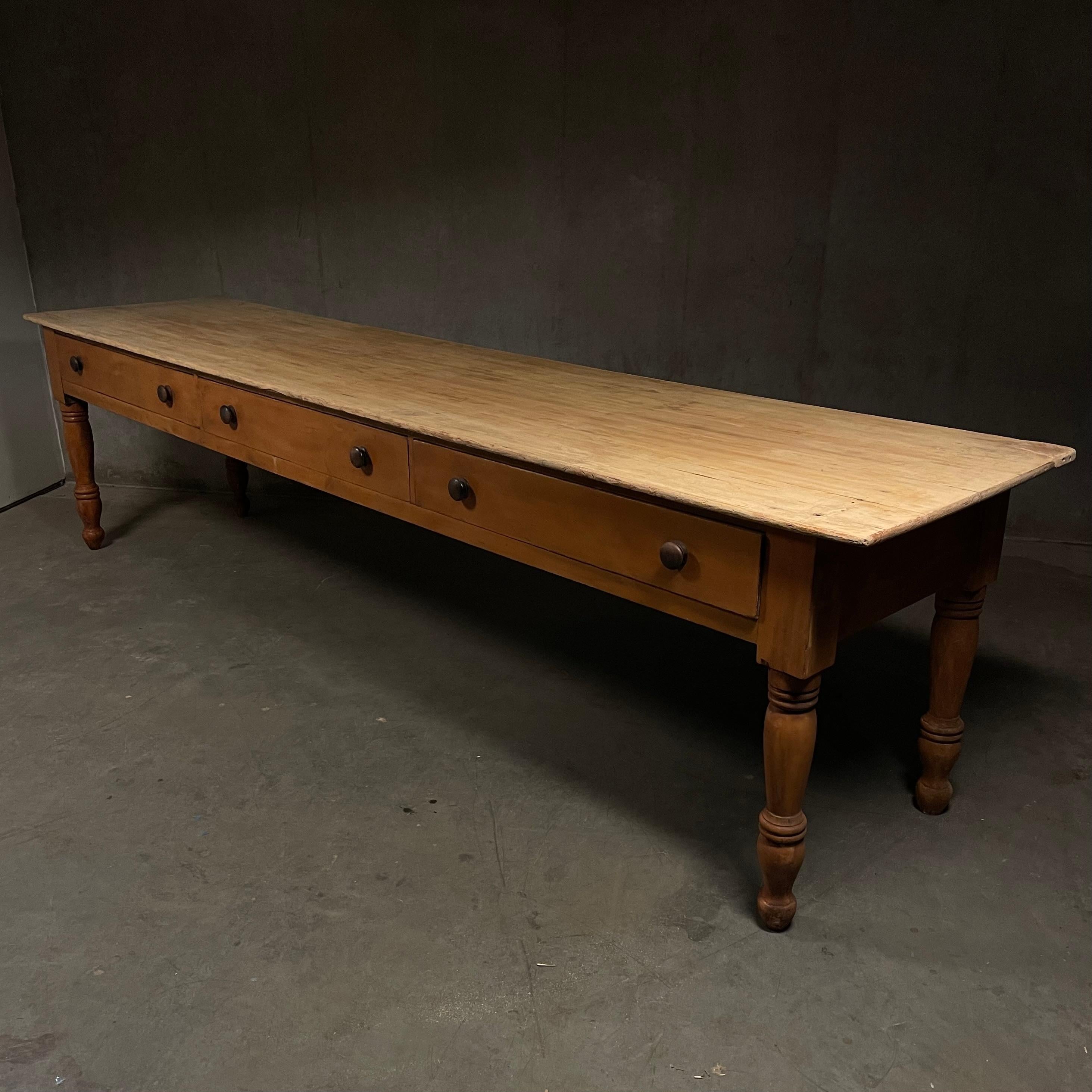 Pine 19th century Mercantil general store work table
