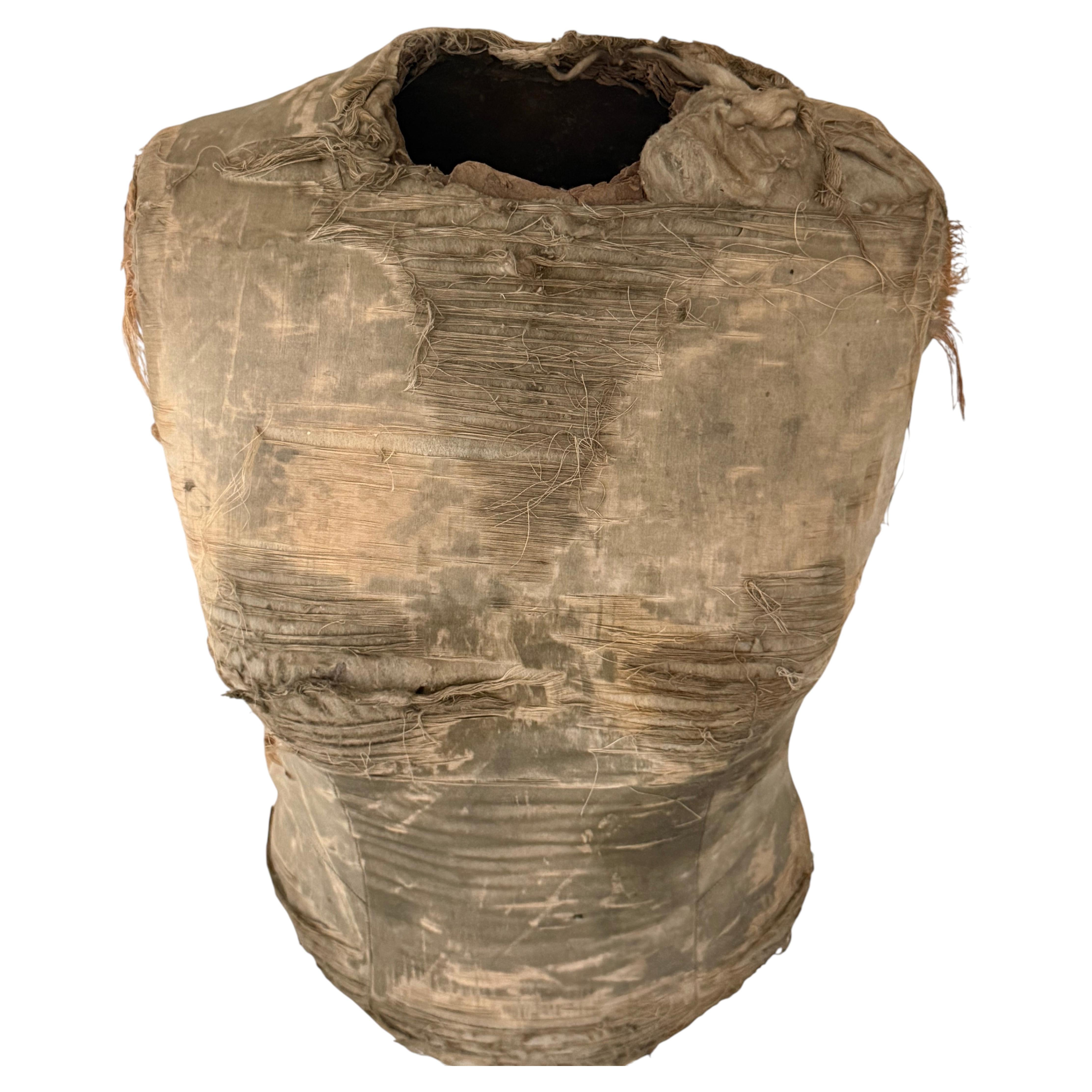 19th Century Merchant's Silk Torso, Wall Sculpture For Sale