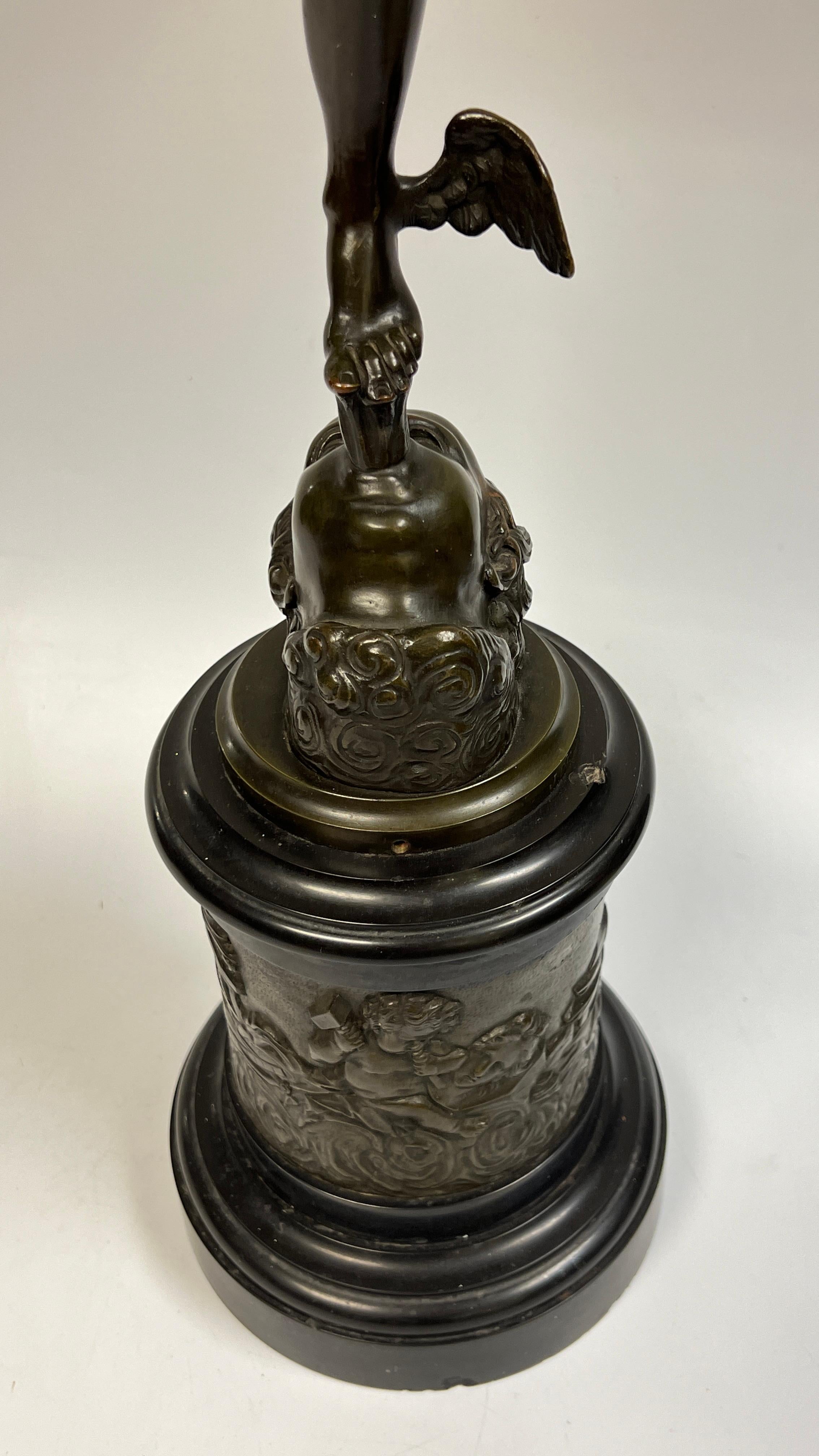 19th Century Mercury After Giambologna Grand Tour Bronze Sculpture For Sale 9