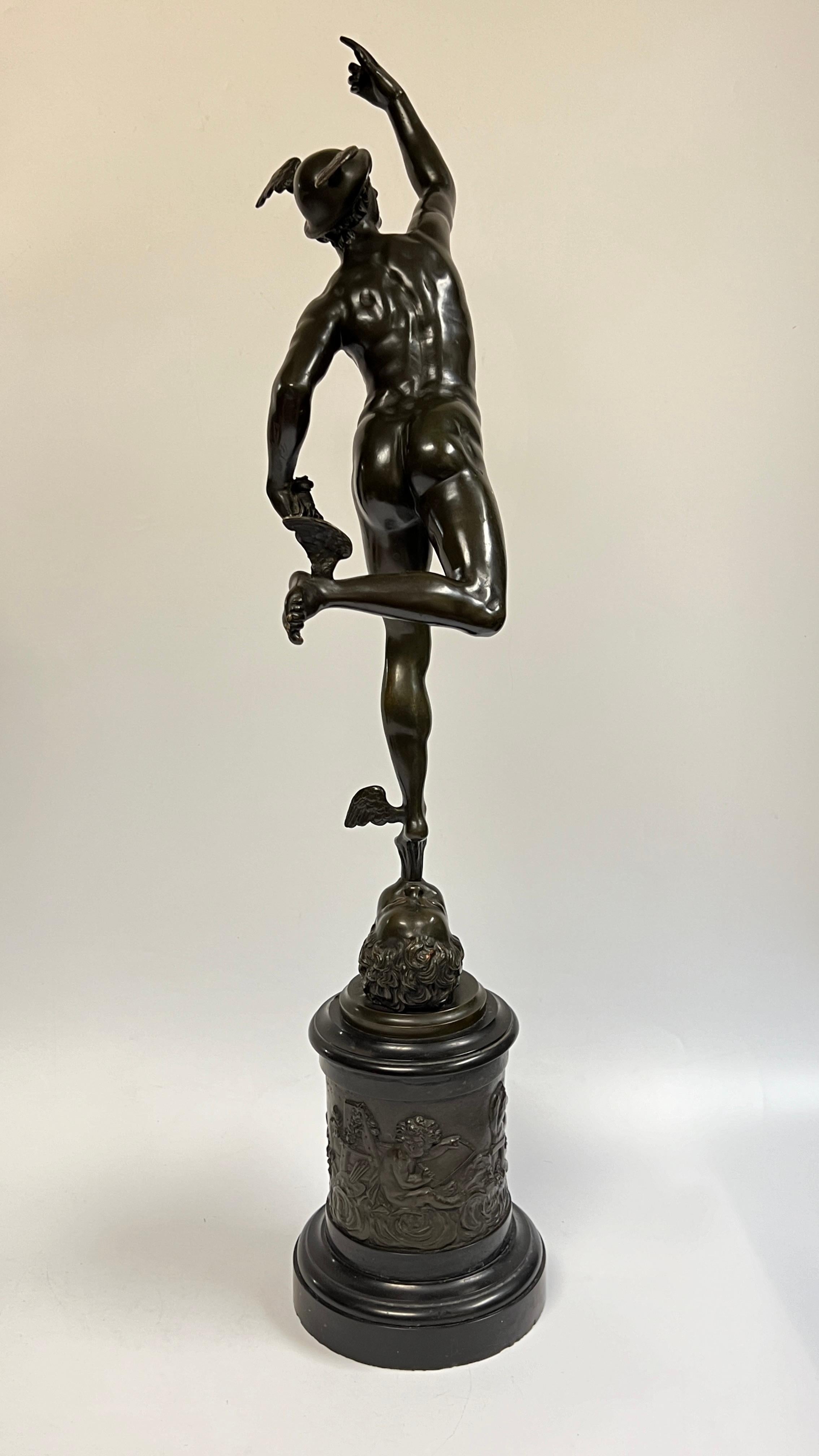 19th Century Mercury After Giambologna Grand Tour Bronze Sculpture For Sale 2
