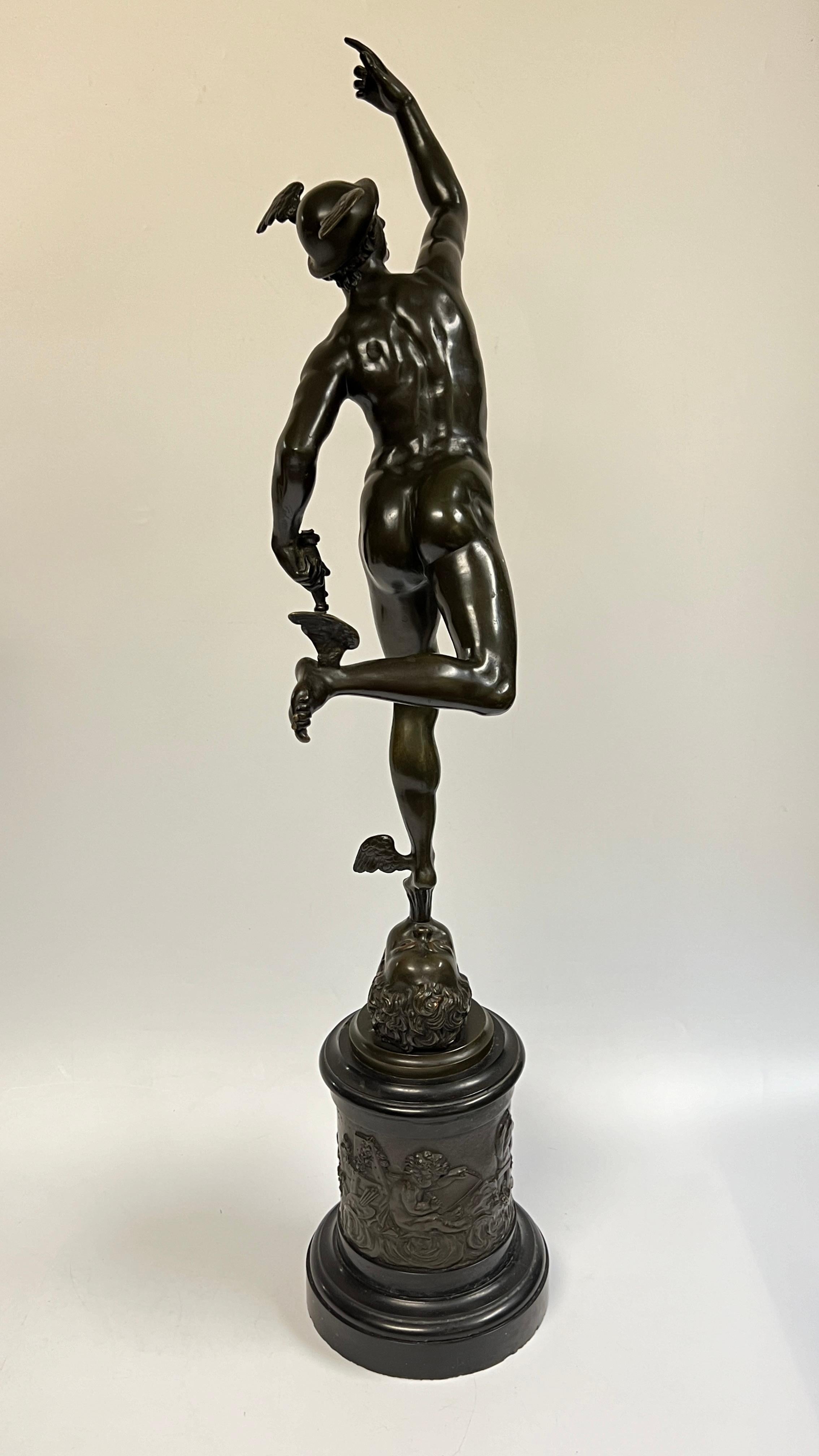 19th Century Mercury After Giambologna Grand Tour Bronze Sculpture For Sale 3