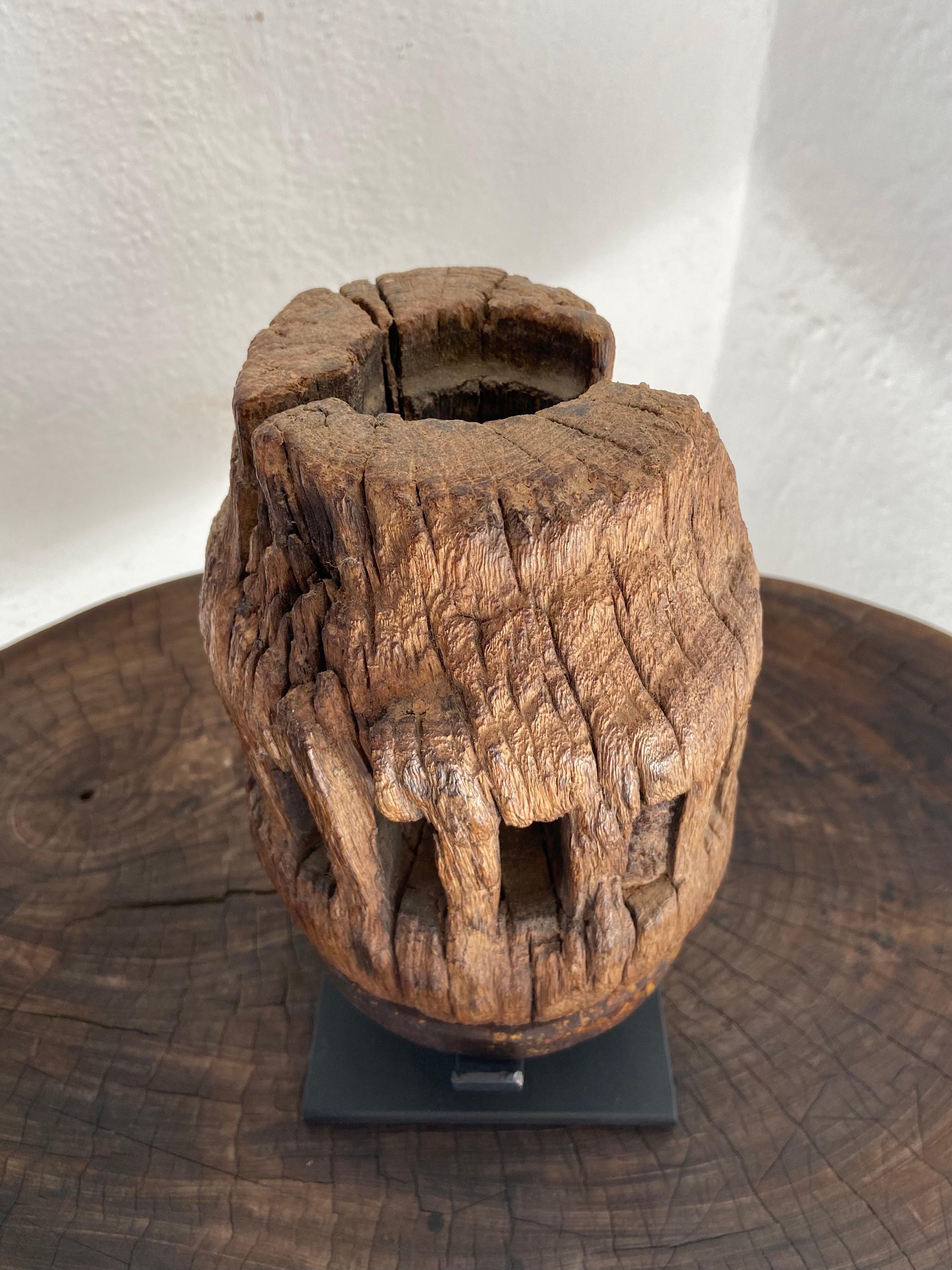 Country 19th Century Mesquite Wheel Hub from Mexico