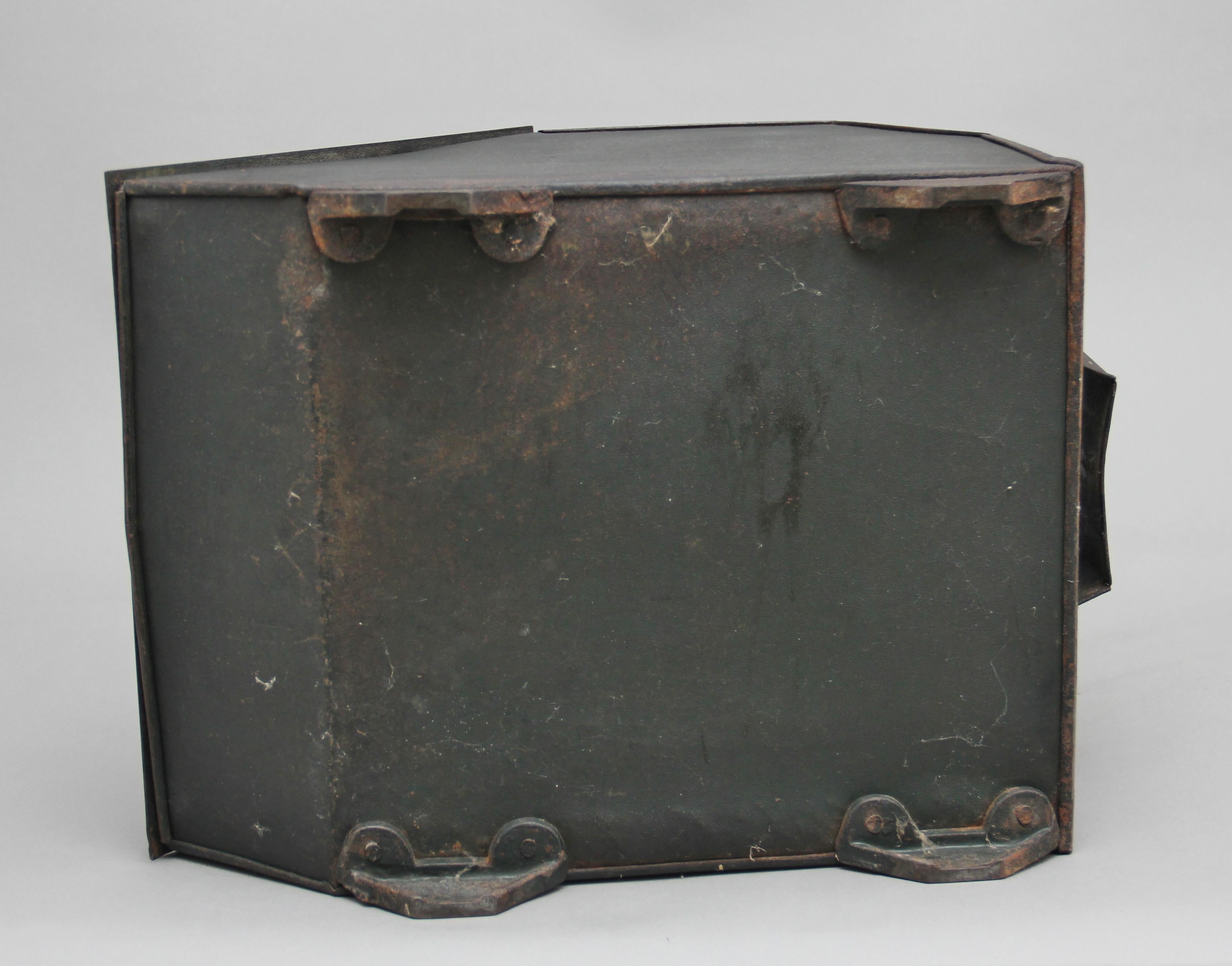 19th Century Metal and Painted Coal Box For Sale 4