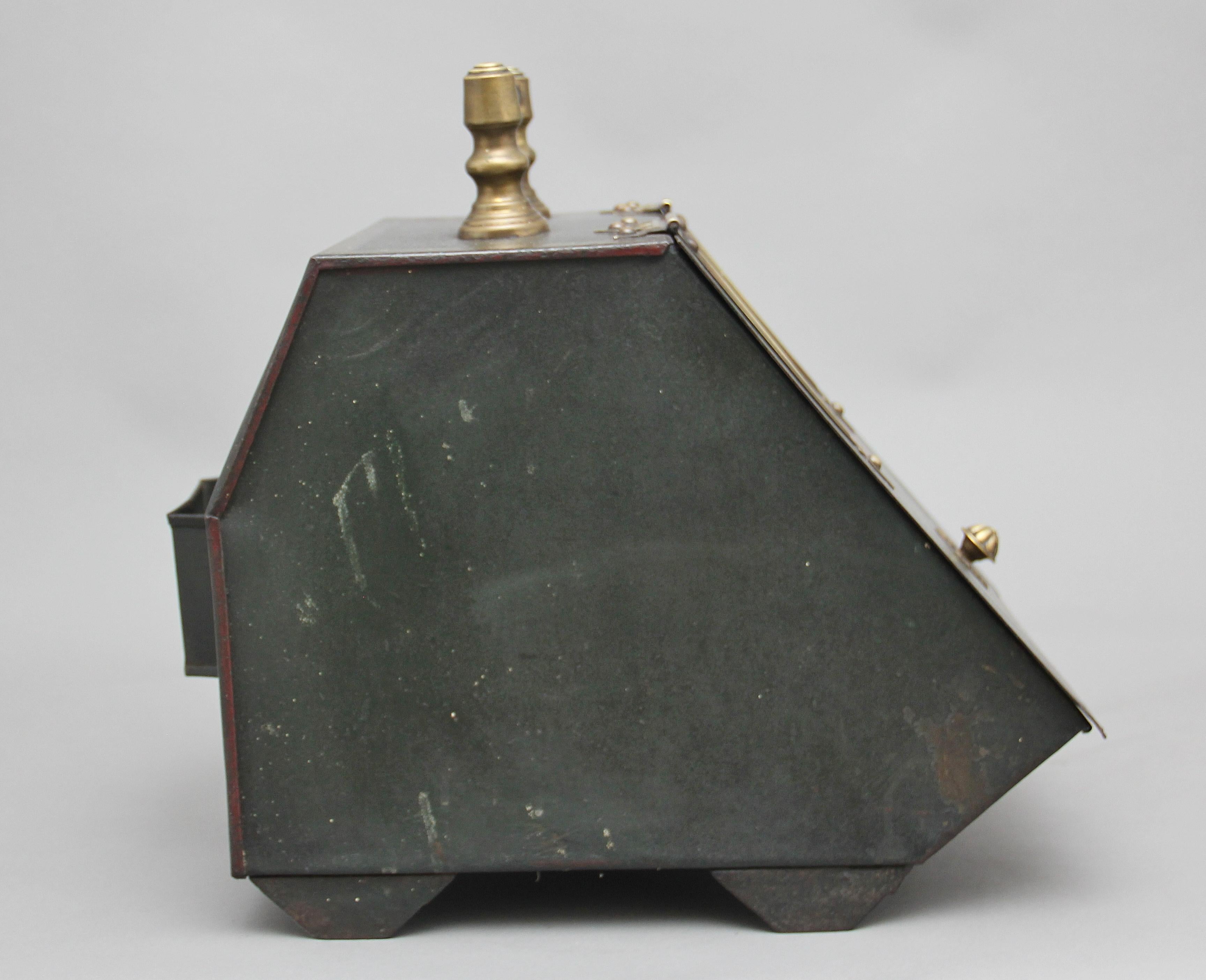 19th Century Metal and Painted Coal Box For Sale 1
