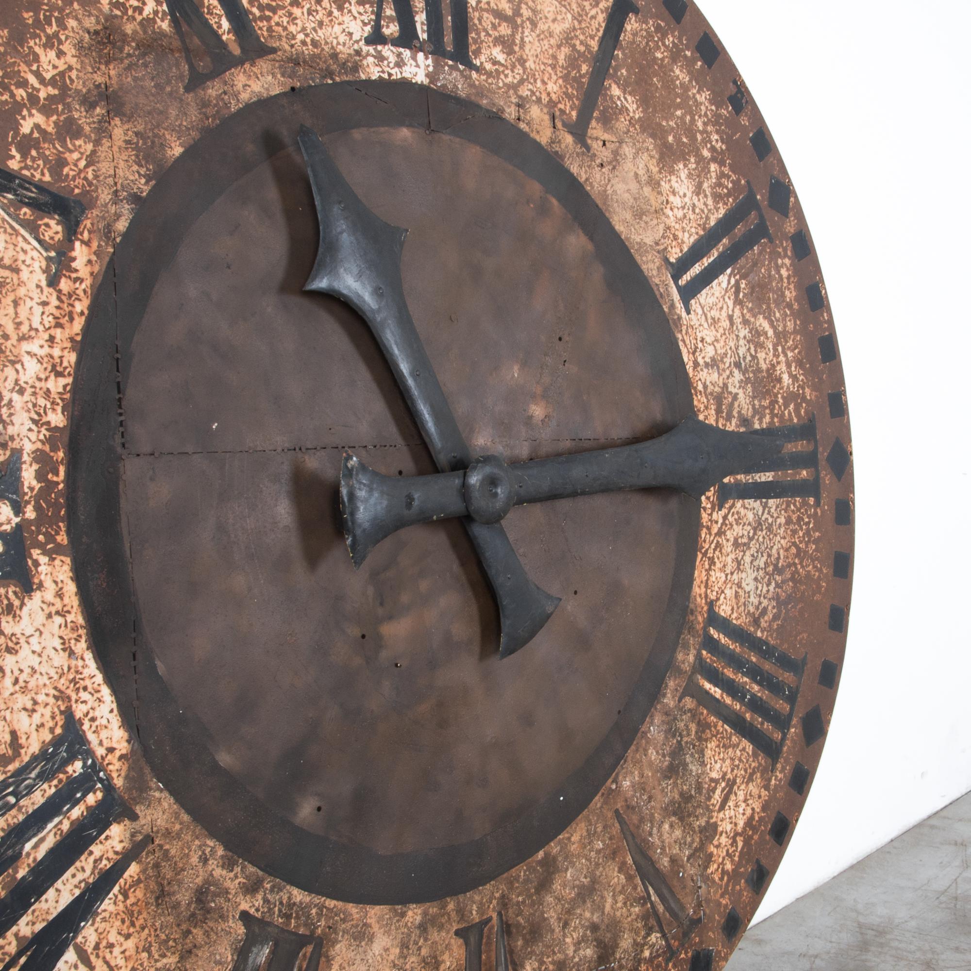 French 19th Century Metal Clock Tower Face
