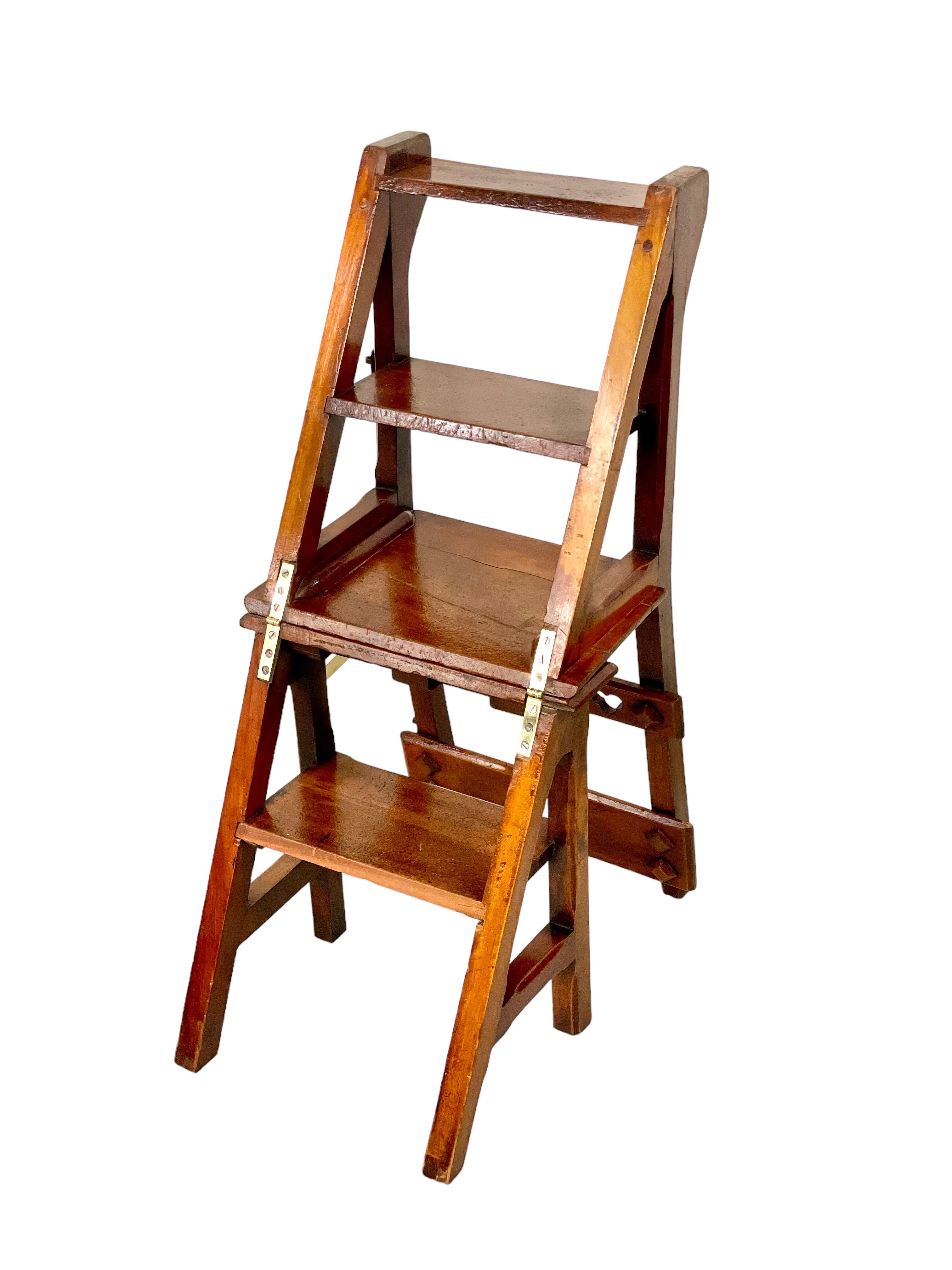 Metamorphic Library Chair and Steps 19th Century 8