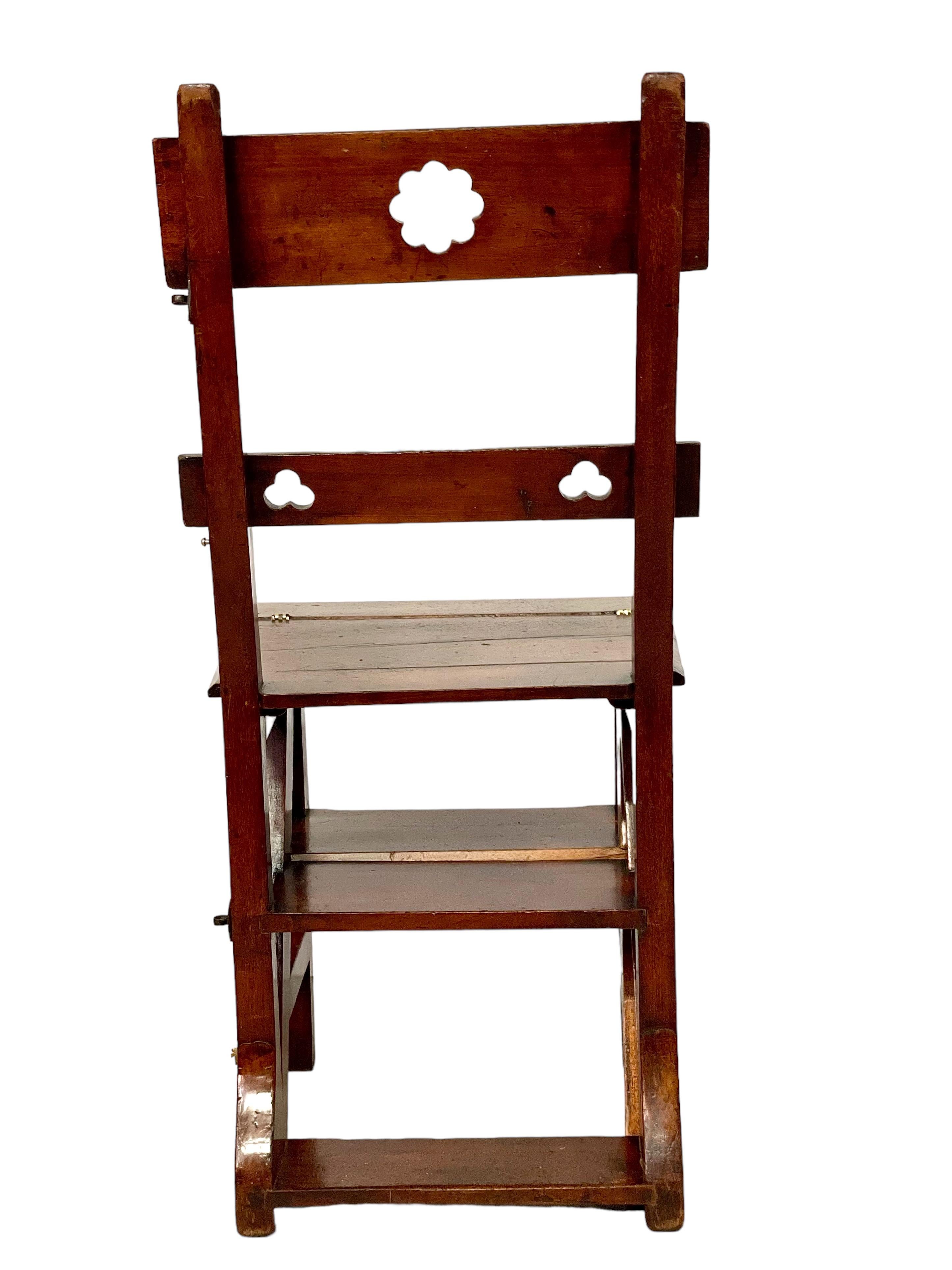 Metamorphic Library Chair and Steps 19th Century 1