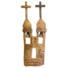 19th Century Mexican Folk Art Carved Wood Church Sculpture