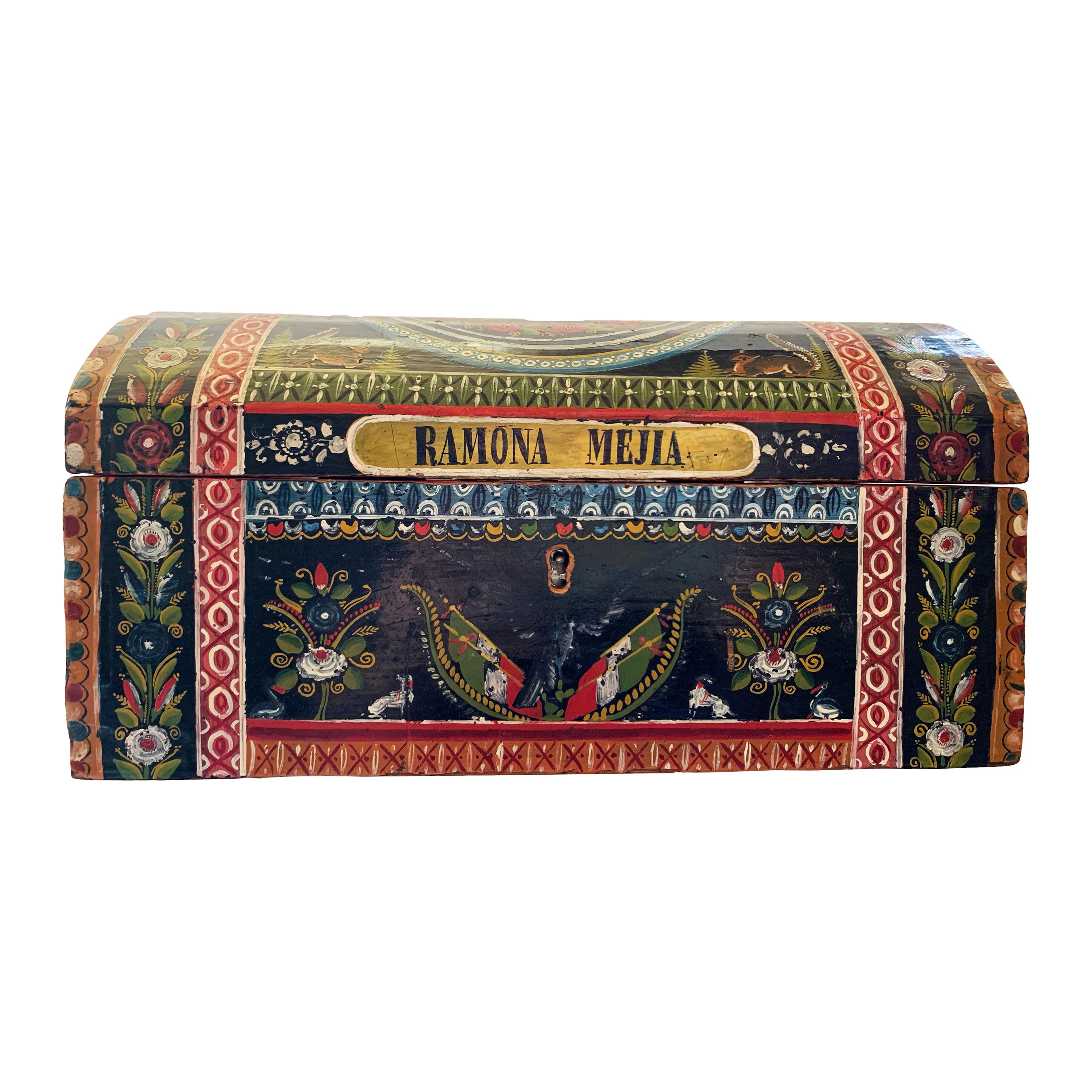19th Century Mexican Lacquered Box For Sale