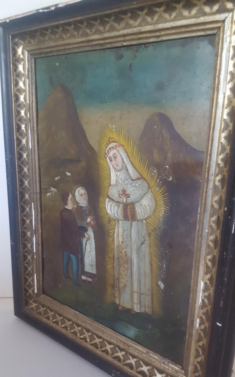 19th Century, Mexican Retablo, on Tin, 