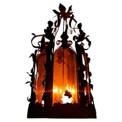 Antique 19th Century Mexican San Miguel Wrought Iron Lantern