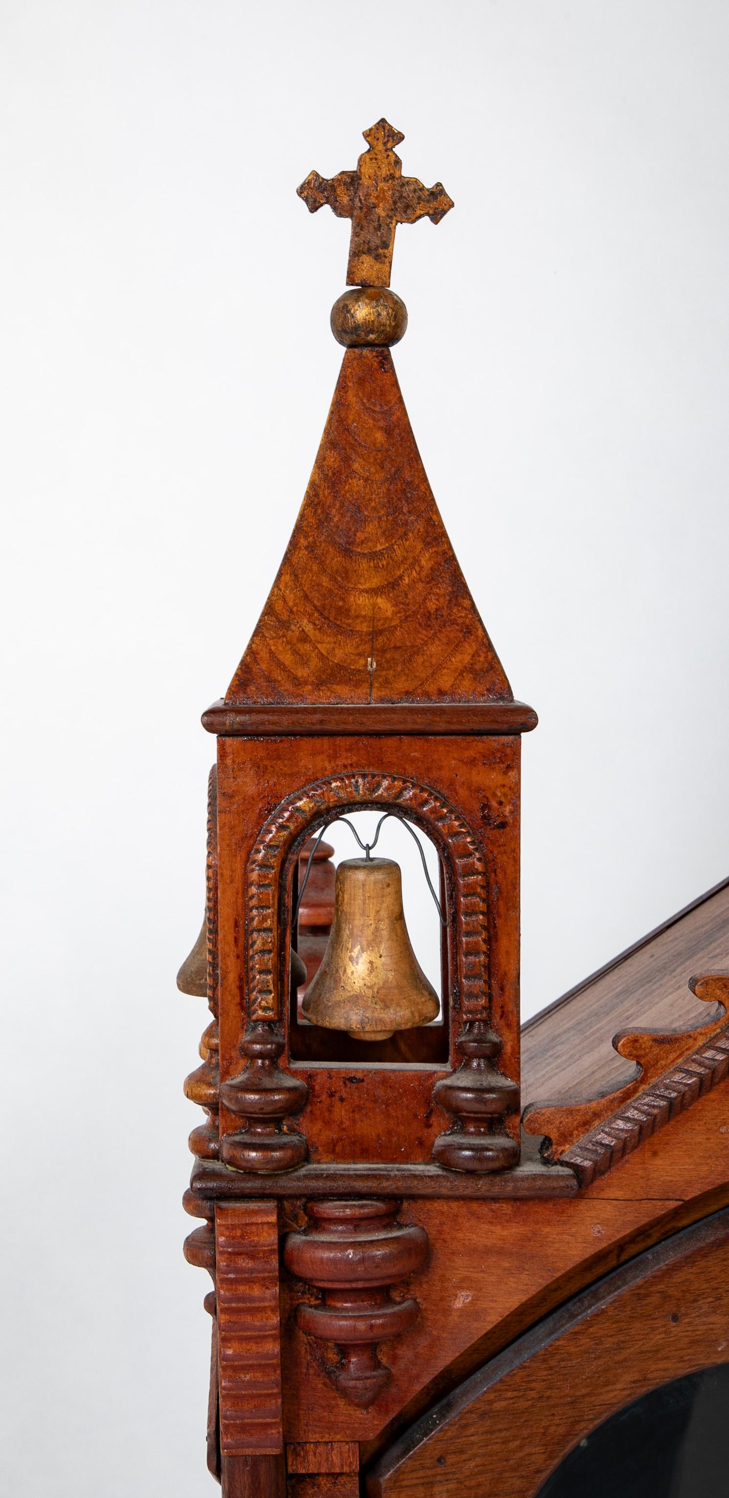 19th Century Spanish Colonial Santos Shrine With Gilt Wood For Sale 1