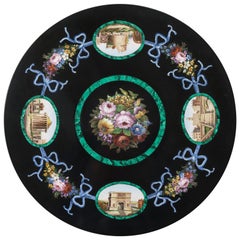 19th Century Micromosaic Table Top with Views of Rome from the Grand Tour
