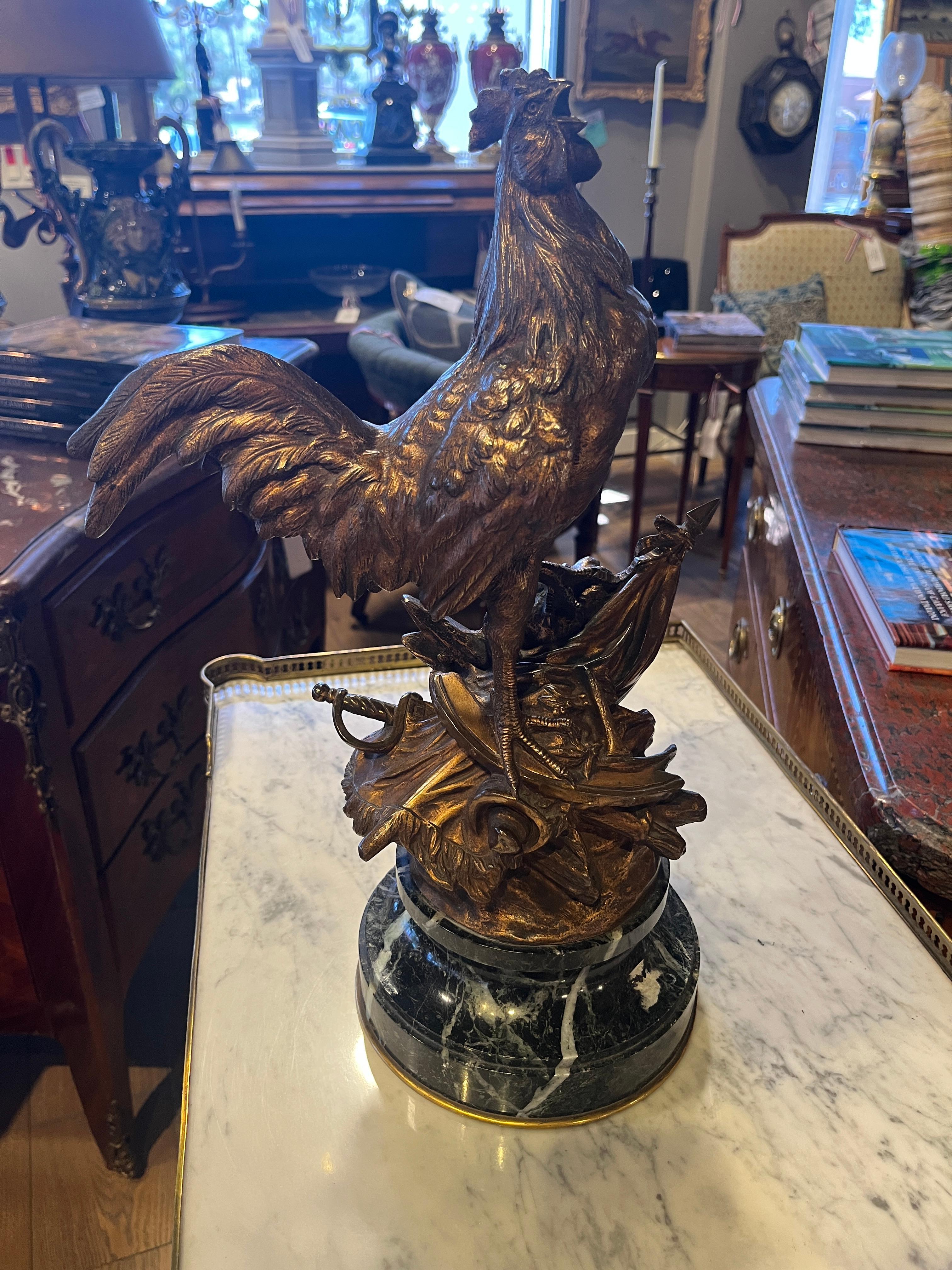 Empire 19th Century (Mid) Bronze Revolutionary Rooster Ornament For Sale