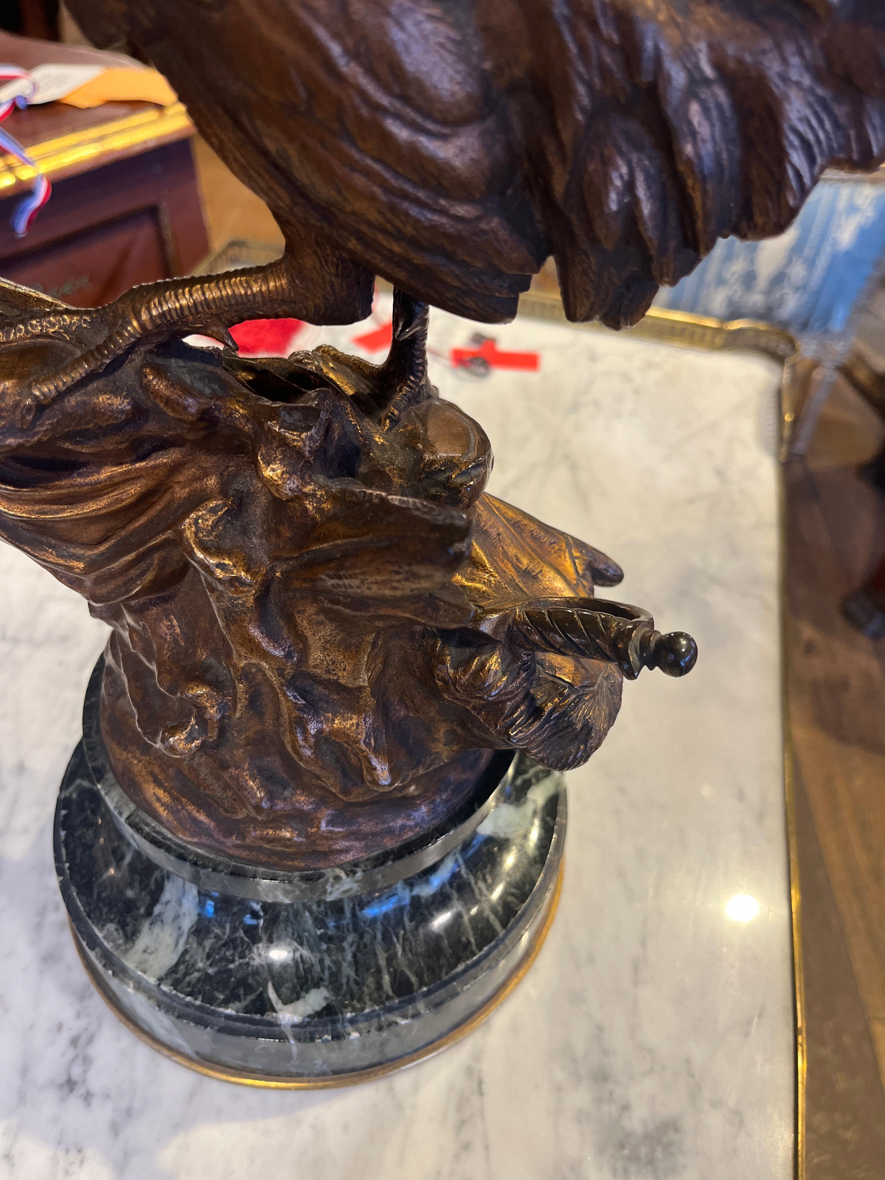 19th Century (Mid) Bronze Revolutionary Rooster Ornament In Good Condition For Sale In Scottsdale, AZ