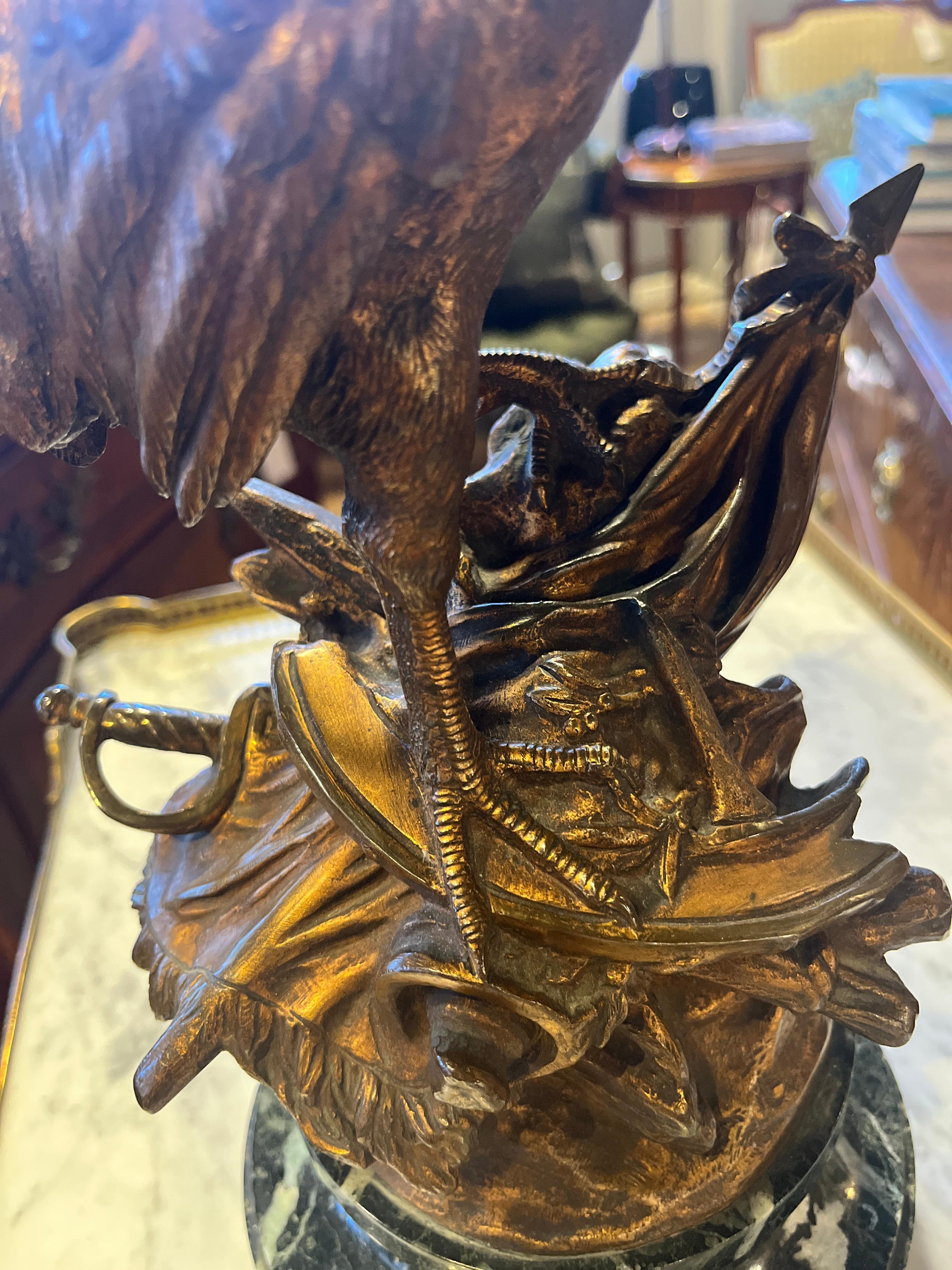 19th Century (Mid) Bronze Revolutionary Rooster Ornament For Sale 1