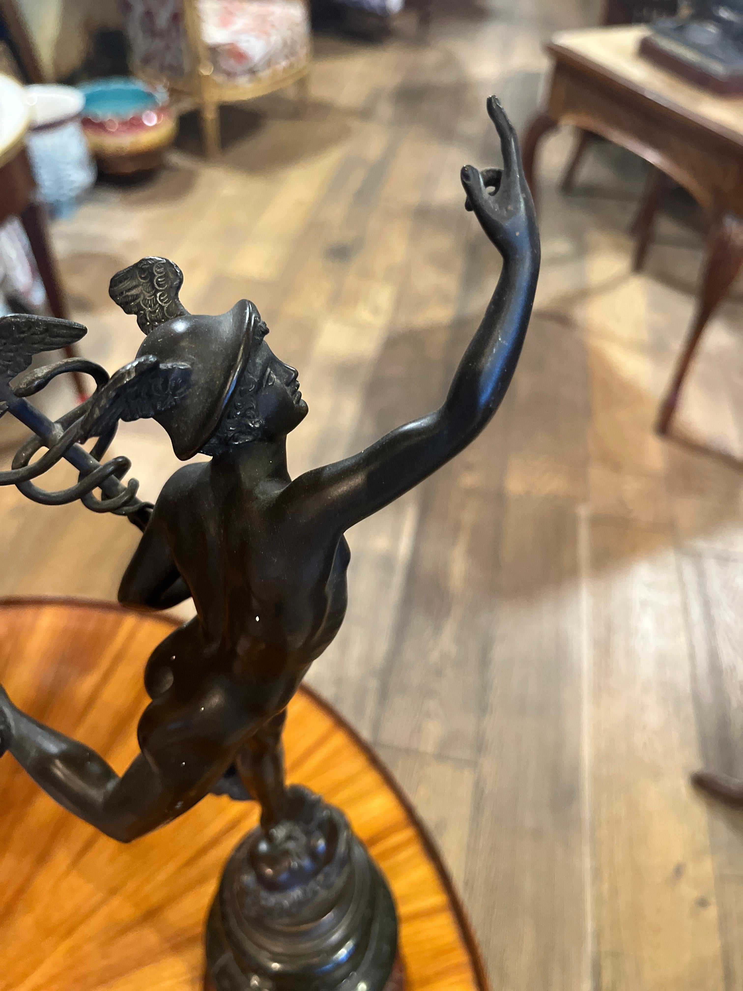 Bronze 19ème siècle (milieu) Grand Tour Italien Sculpture en bronze Mercure Hermès en vente