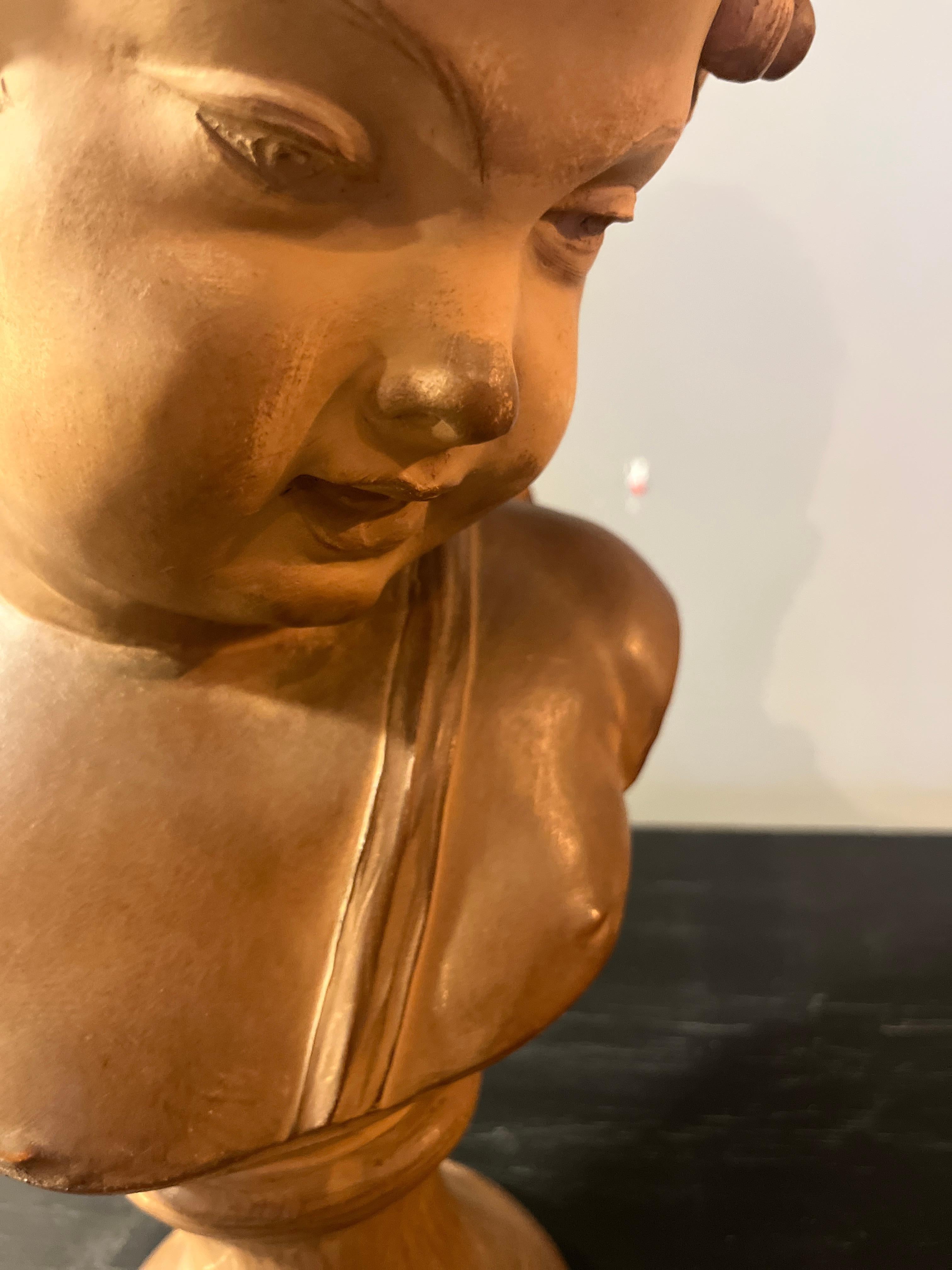 Busto de terracota de Baco del siglo XIX (mediados) Terracota en venta